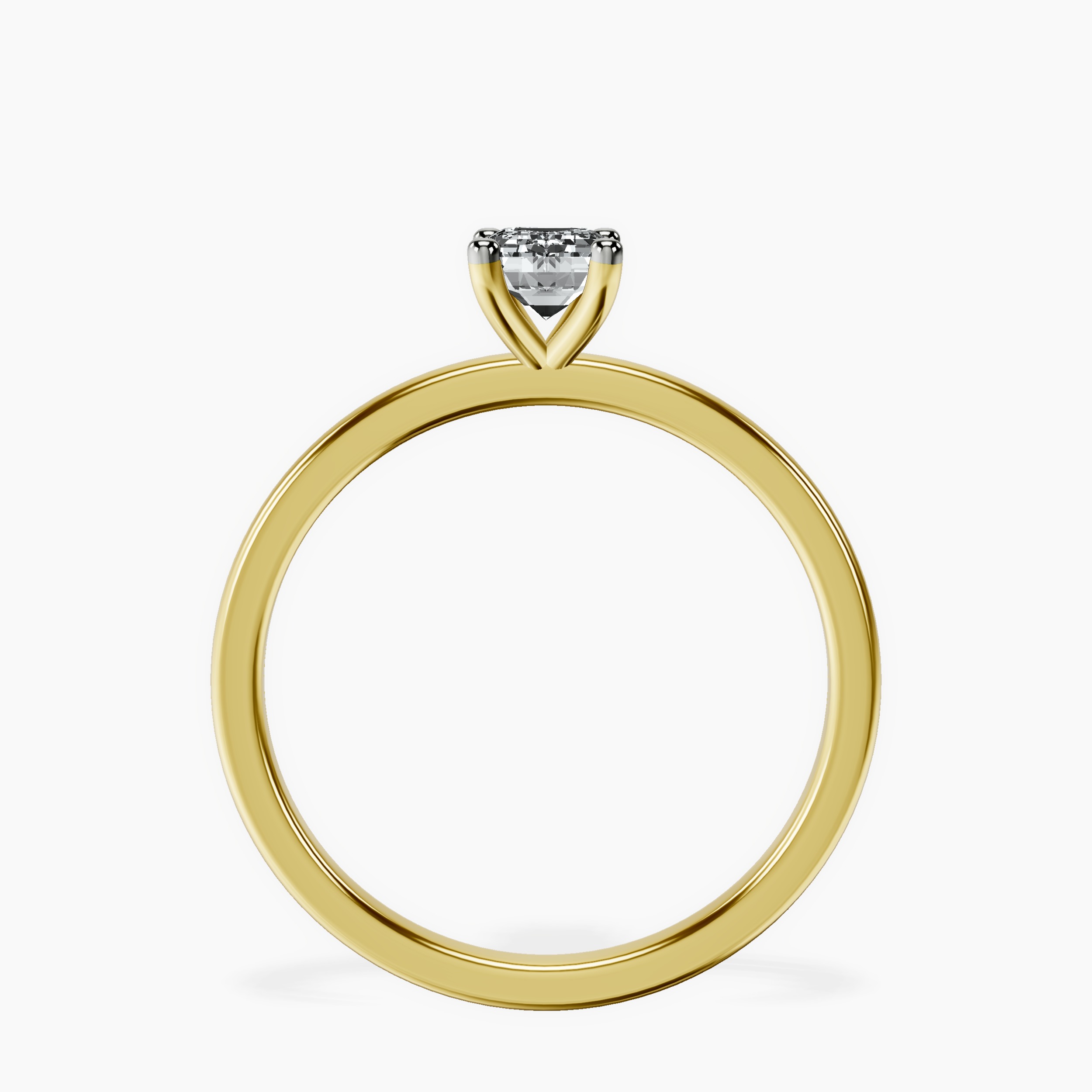 18kt Yellow Gold Four Prong Solitaire 1.5mm Lab Diamond Ring side right image one