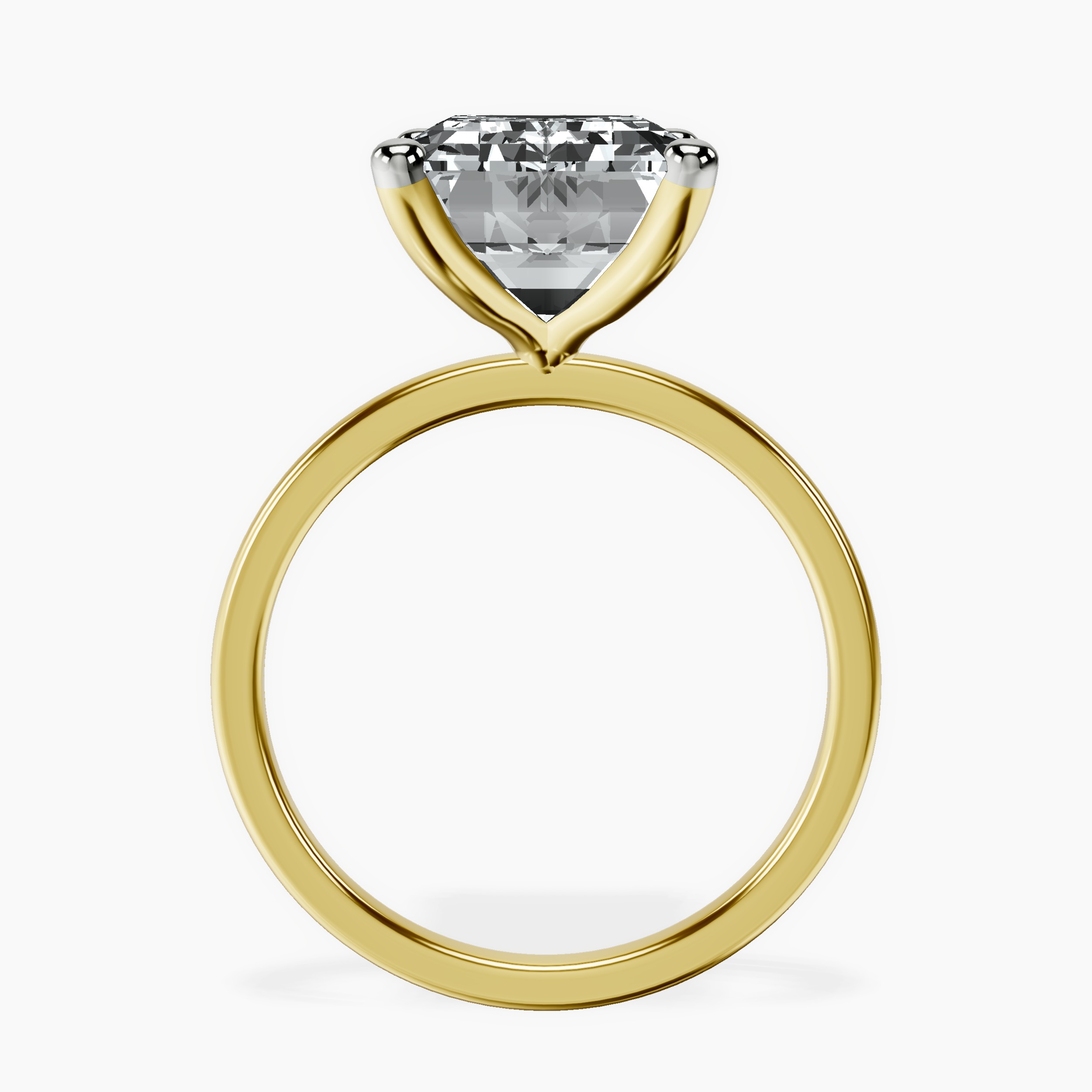 10kt Yellow Gold Four Prong Solitaire 1.5mm Lab Diamond Ring side right image one