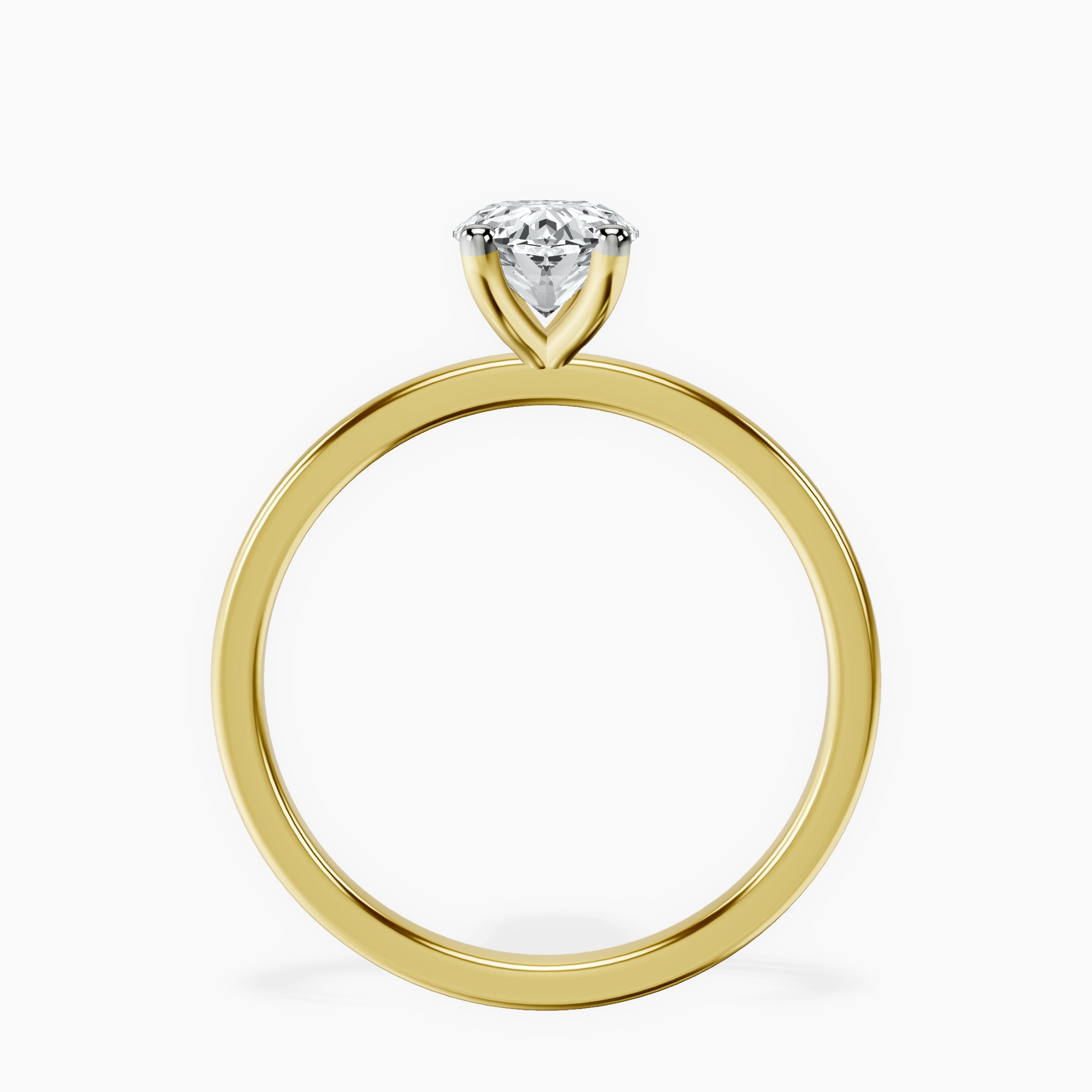 10kt Yellow Gold Four Prong Solitaire 1.5mm Lab Diamond Ring side right image one