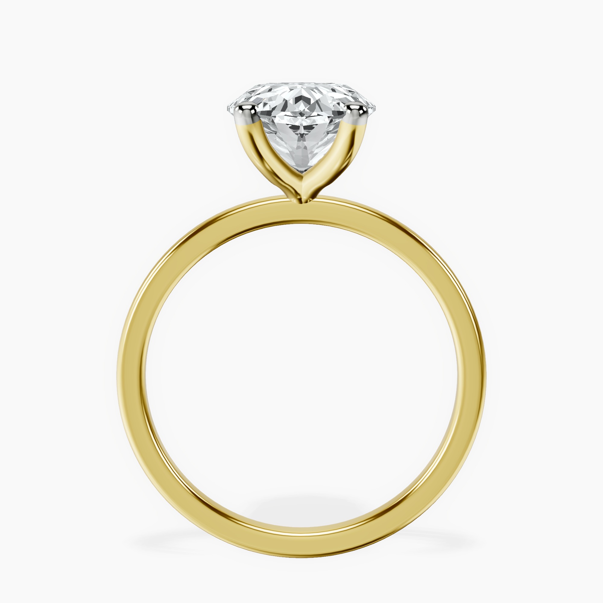 10kt Yellow Gold Four Prong Solitaire 1.5mm Lab Diamond Ring side right image one