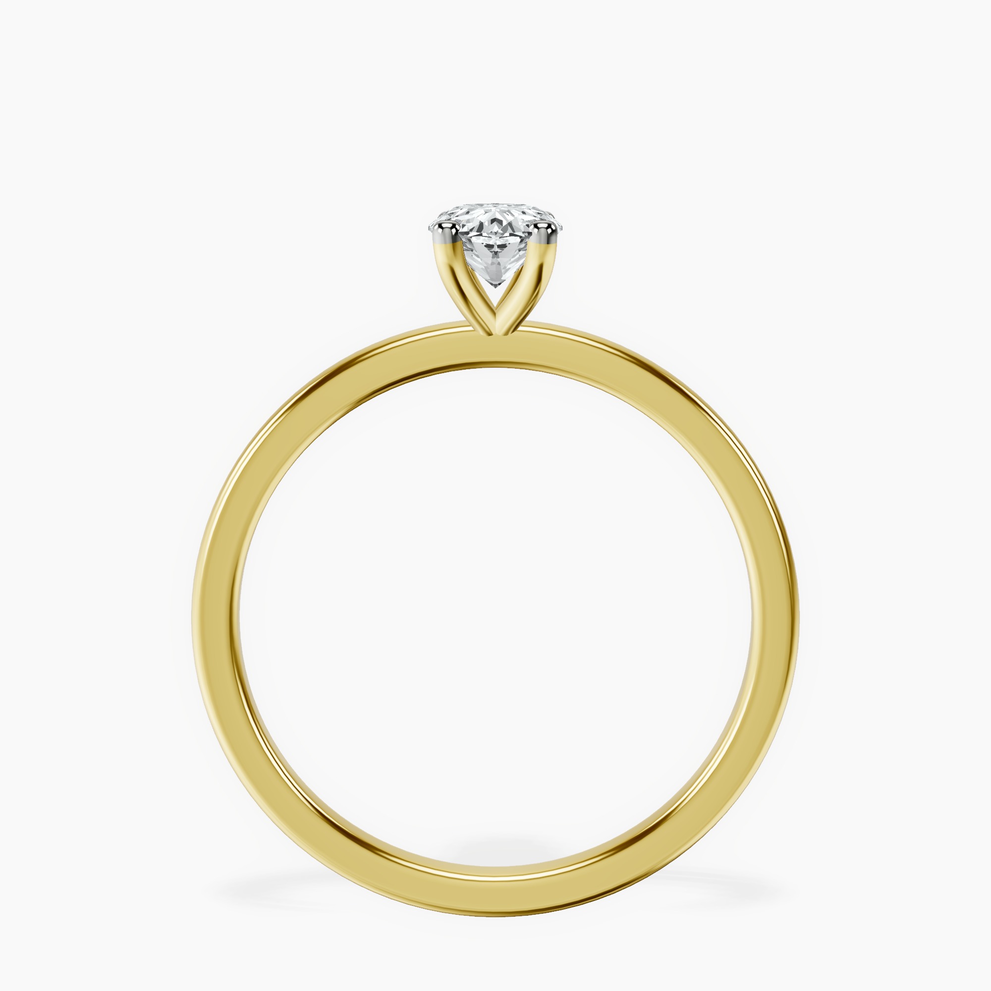 10kt Yellow Gold Four Prong Solitaire 1.5mm Lab Diamond Ring side right image one