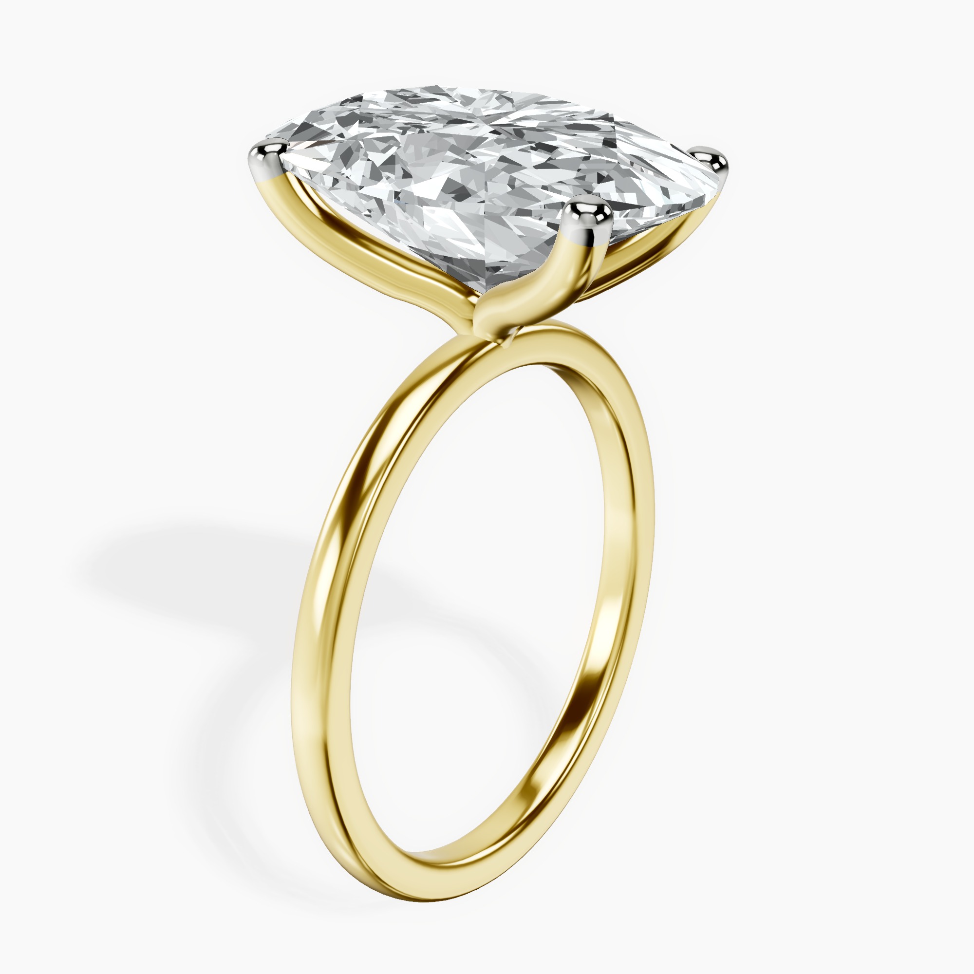 14kt Yellow Gold Four Prong Solitaire 1.5mm Lab Diamond Ring standing product image one