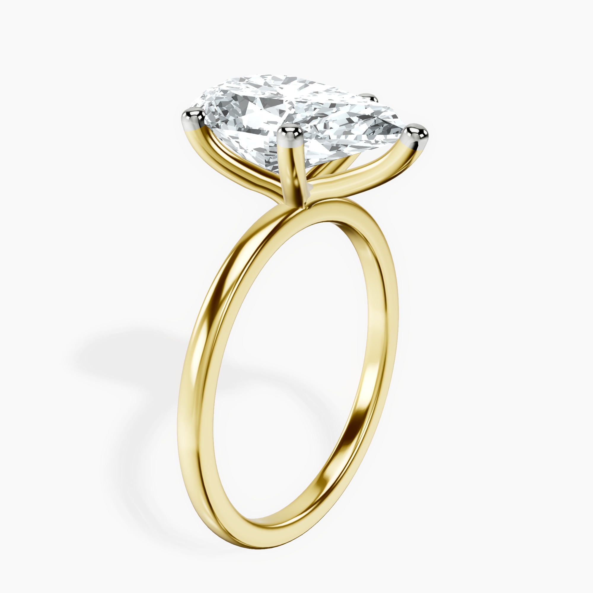 10kt Yellow Gold Four Prong Solitaire 1.5mm Lab Diamond Ring standing product image one
