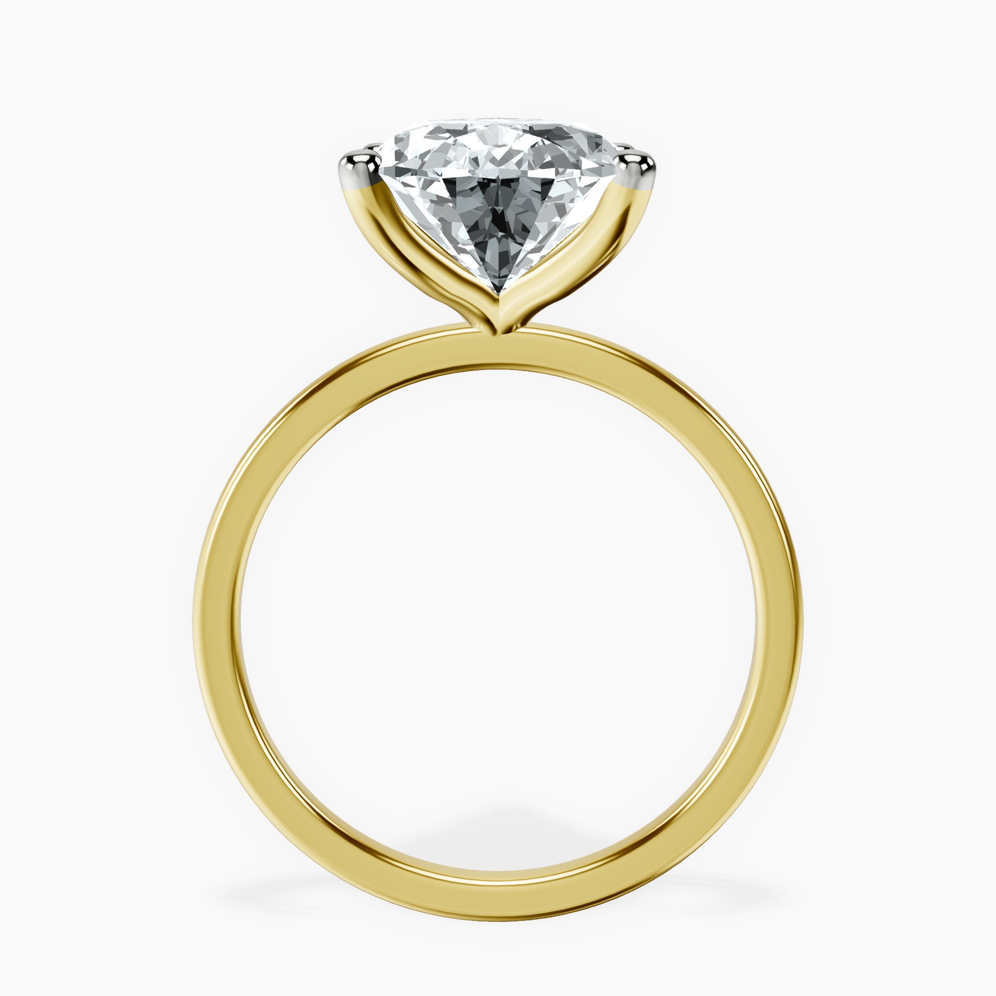 10kt Yellow Gold Four Prong Solitaire 1.5mm Lab Diamond Ring side right image one