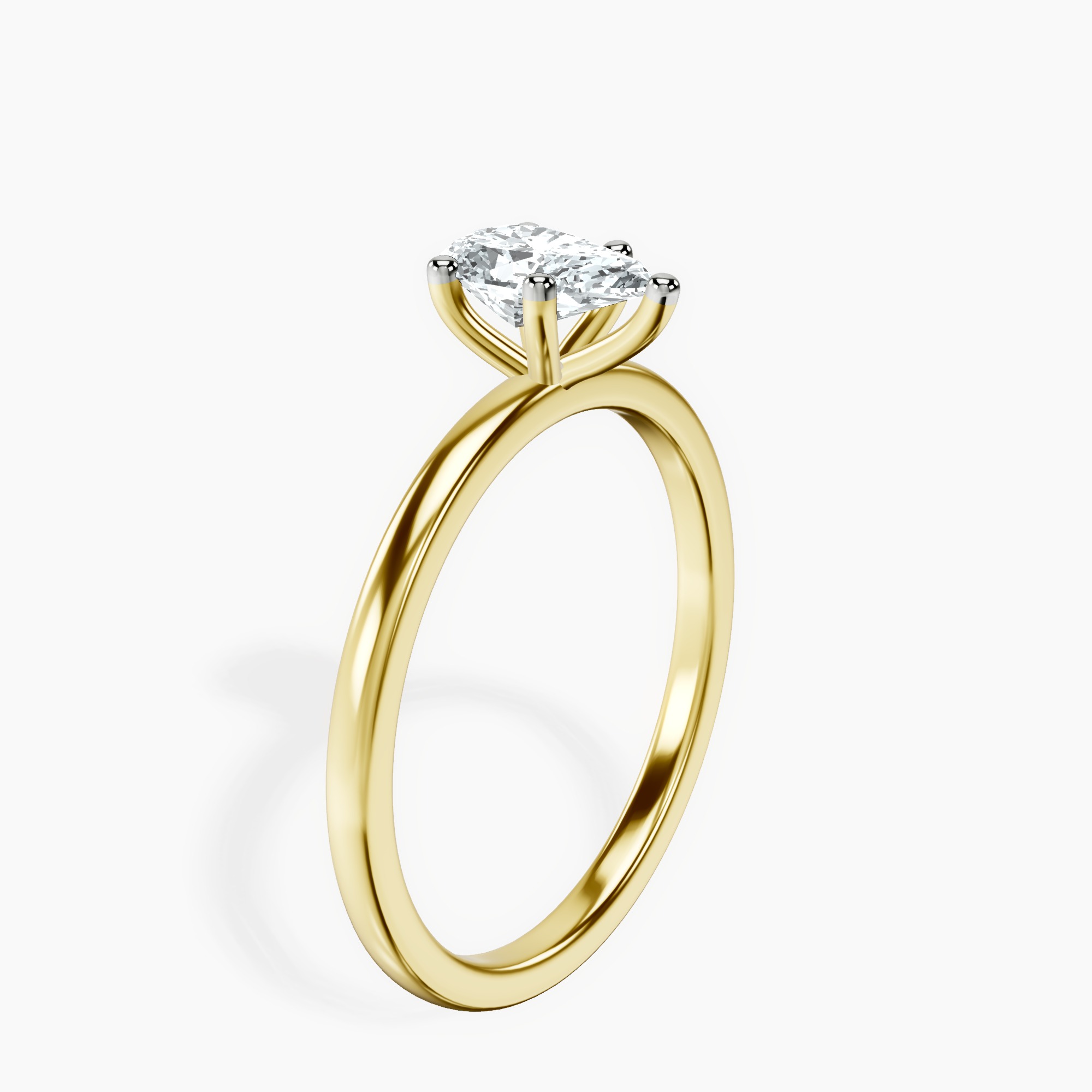 10kt Yellow Gold Four Prong Solitaire 1.5mm Lab Diamond Ring standing product image one