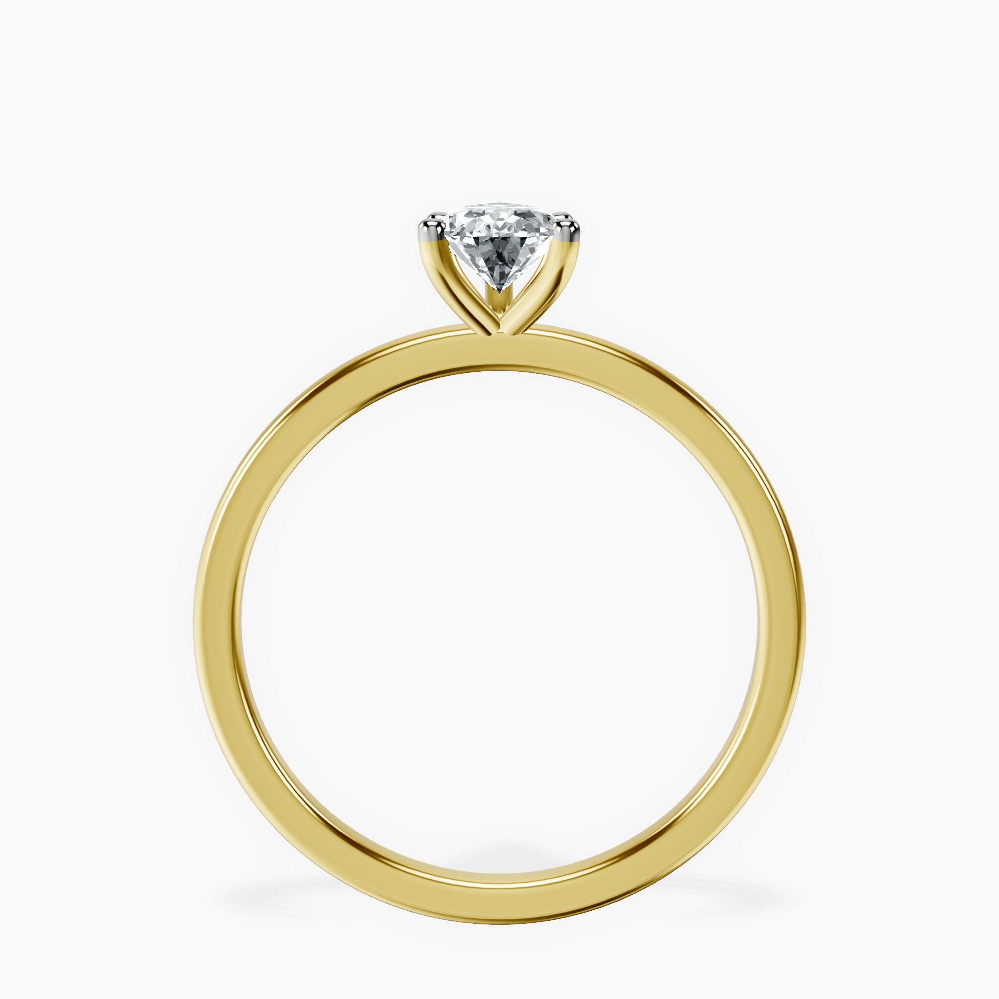 10kt Yellow Gold Four Prong Solitaire 1.5mm Lab Diamond Ring side right image one