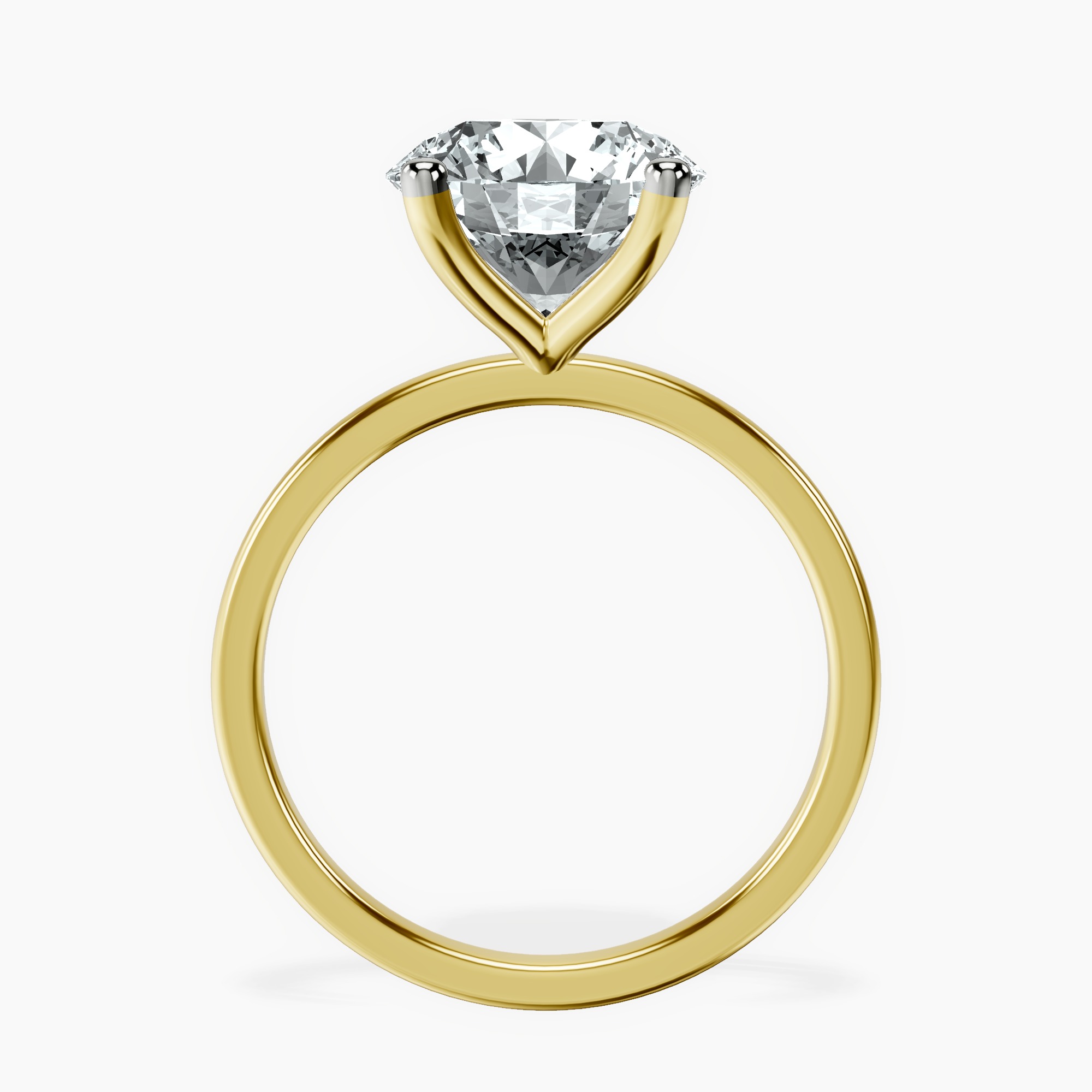 18kt Yellow Gold Four Prong Solitaire 1.5mm Lab Diamond Ring side right image one