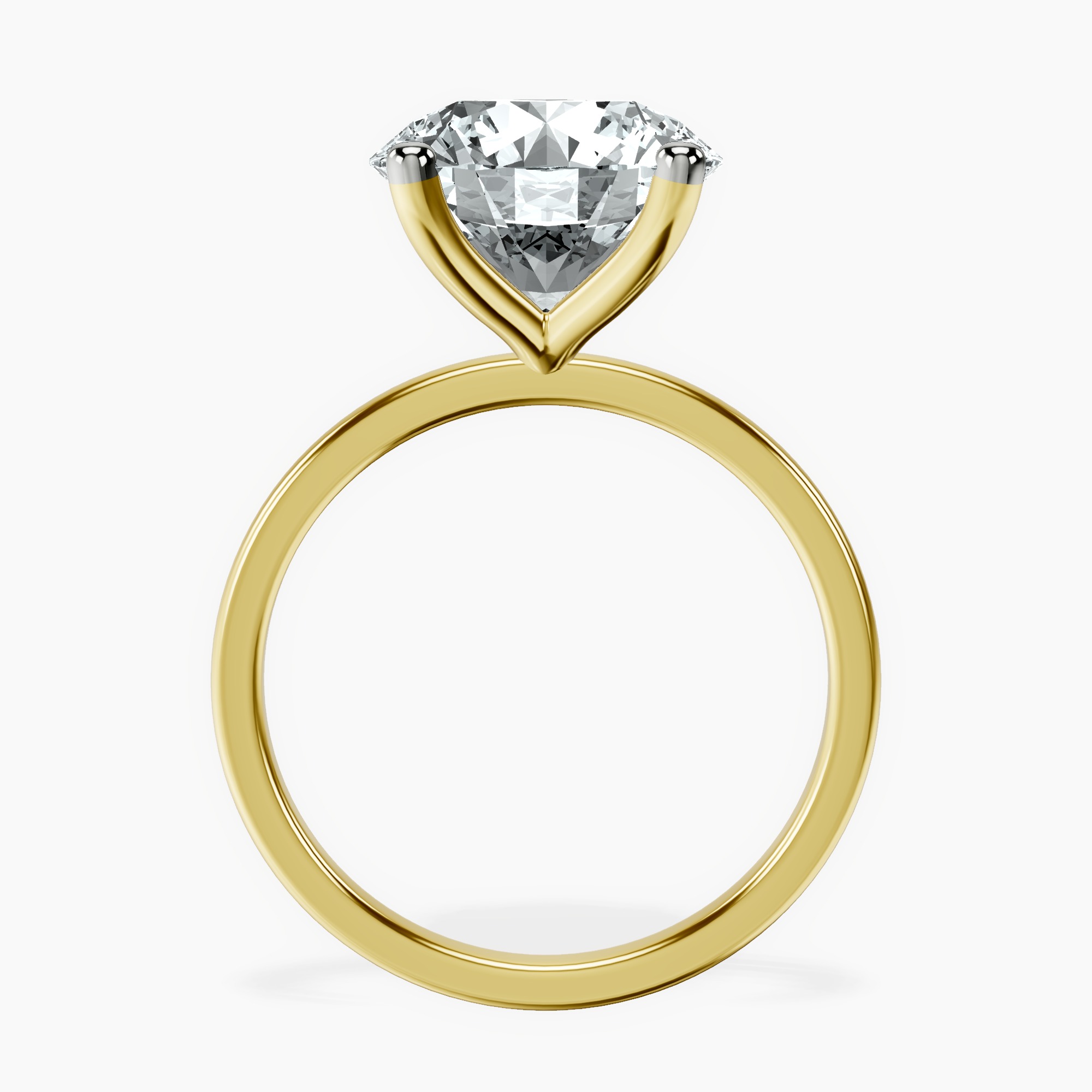 10kt Yellow Gold Four Prong Solitaire 1.5mm Lab Diamond Ring side right image one