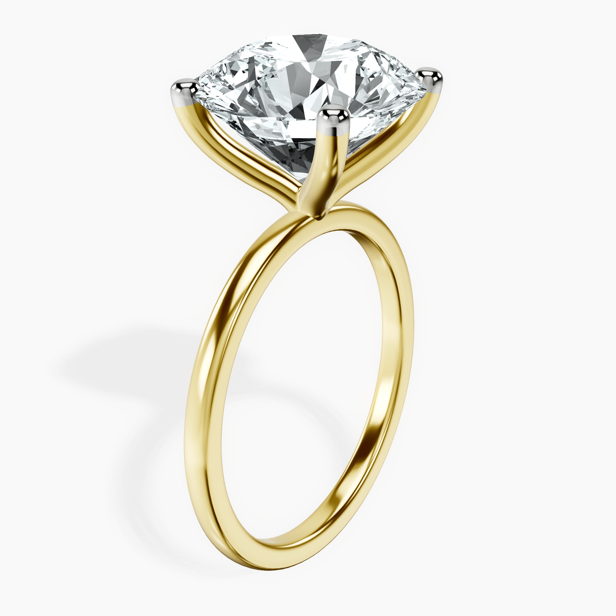 18kt Yellow Gold Four Prong Solitaire 1.5mm Lab Diamond Ring standing product image one