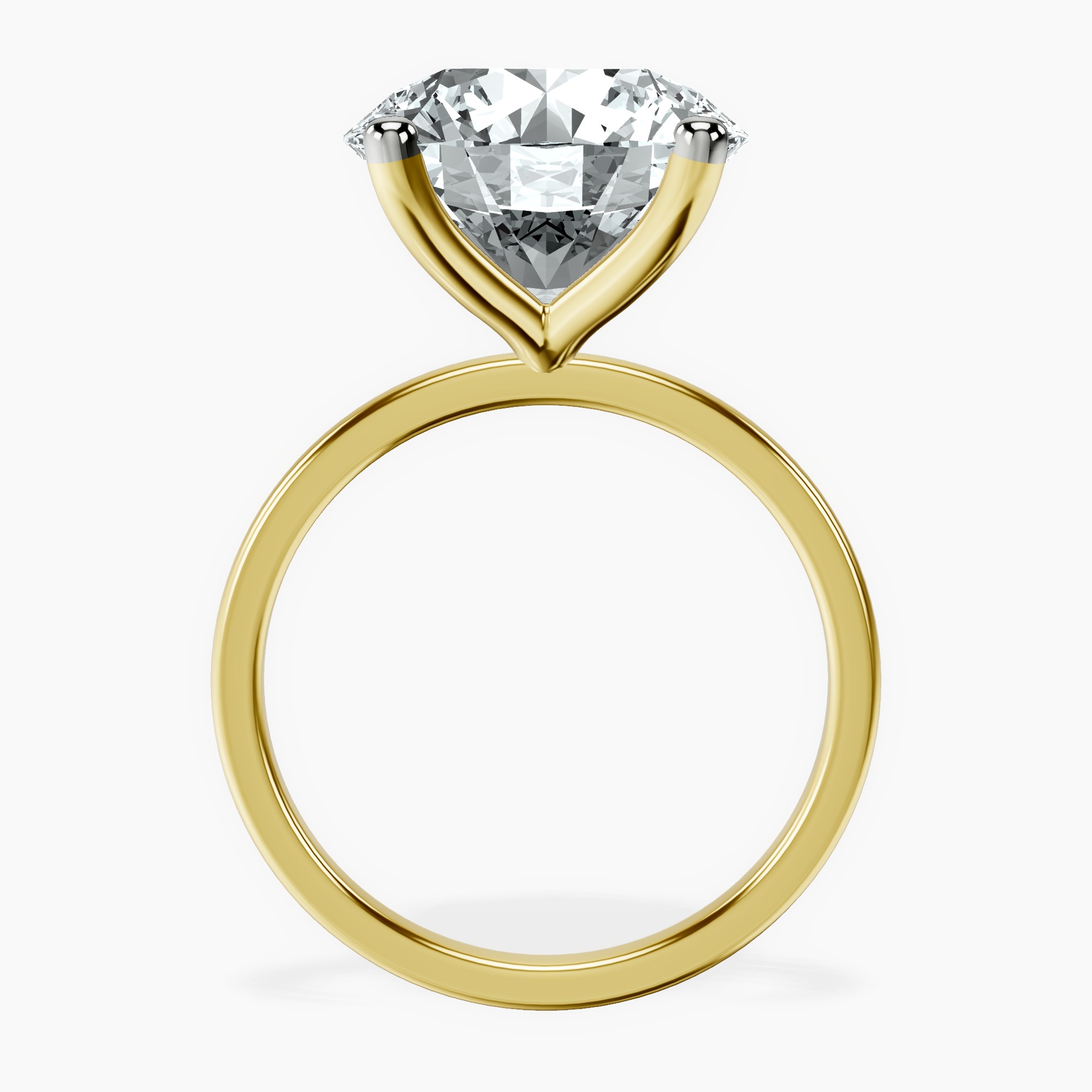 18kt Yellow Gold Four Prong Solitaire 1.5mm Lab Diamond Ring side right image one