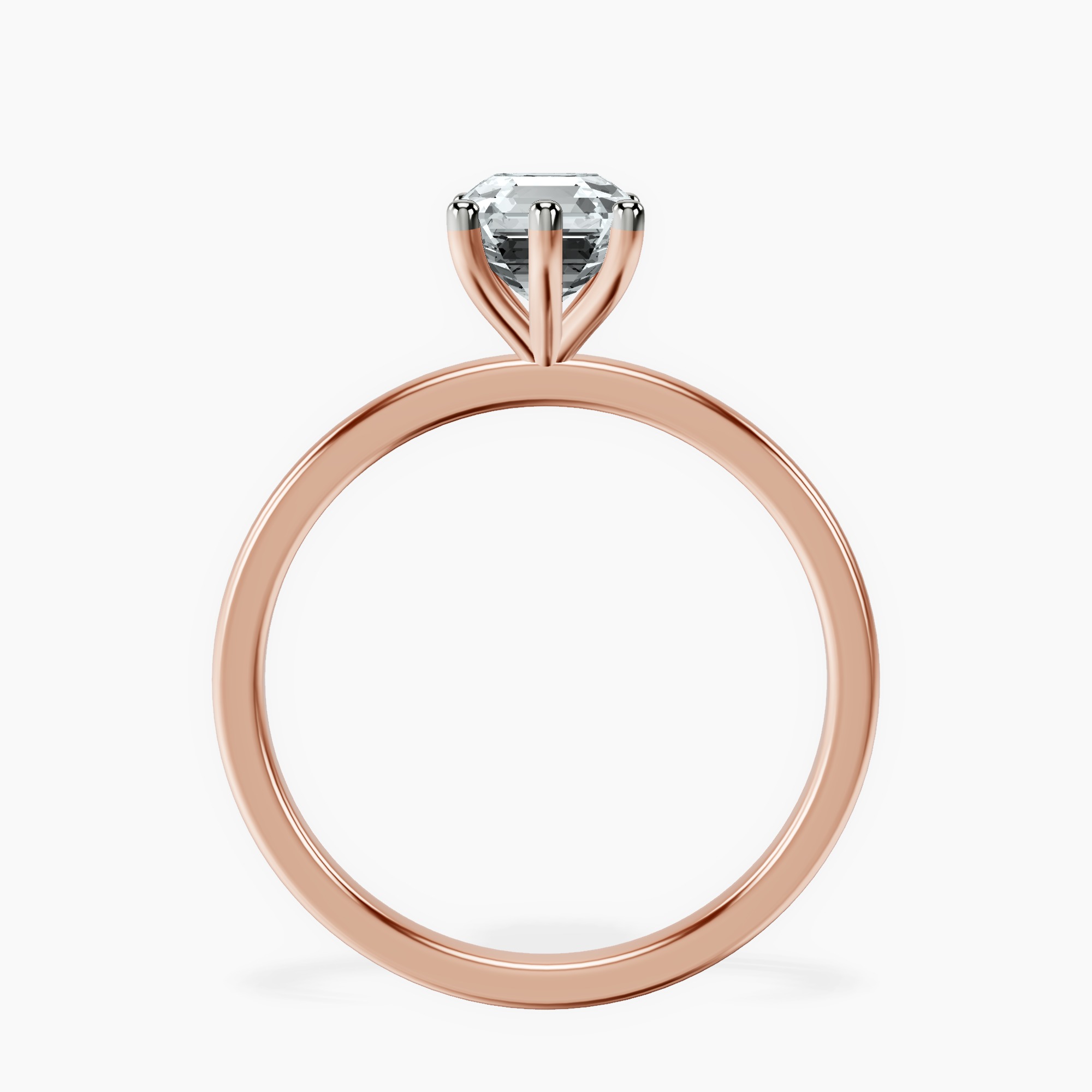 10kt Rose Gold Six Prong Solitaire 1.5mm Lab Diamond Ring side right image one