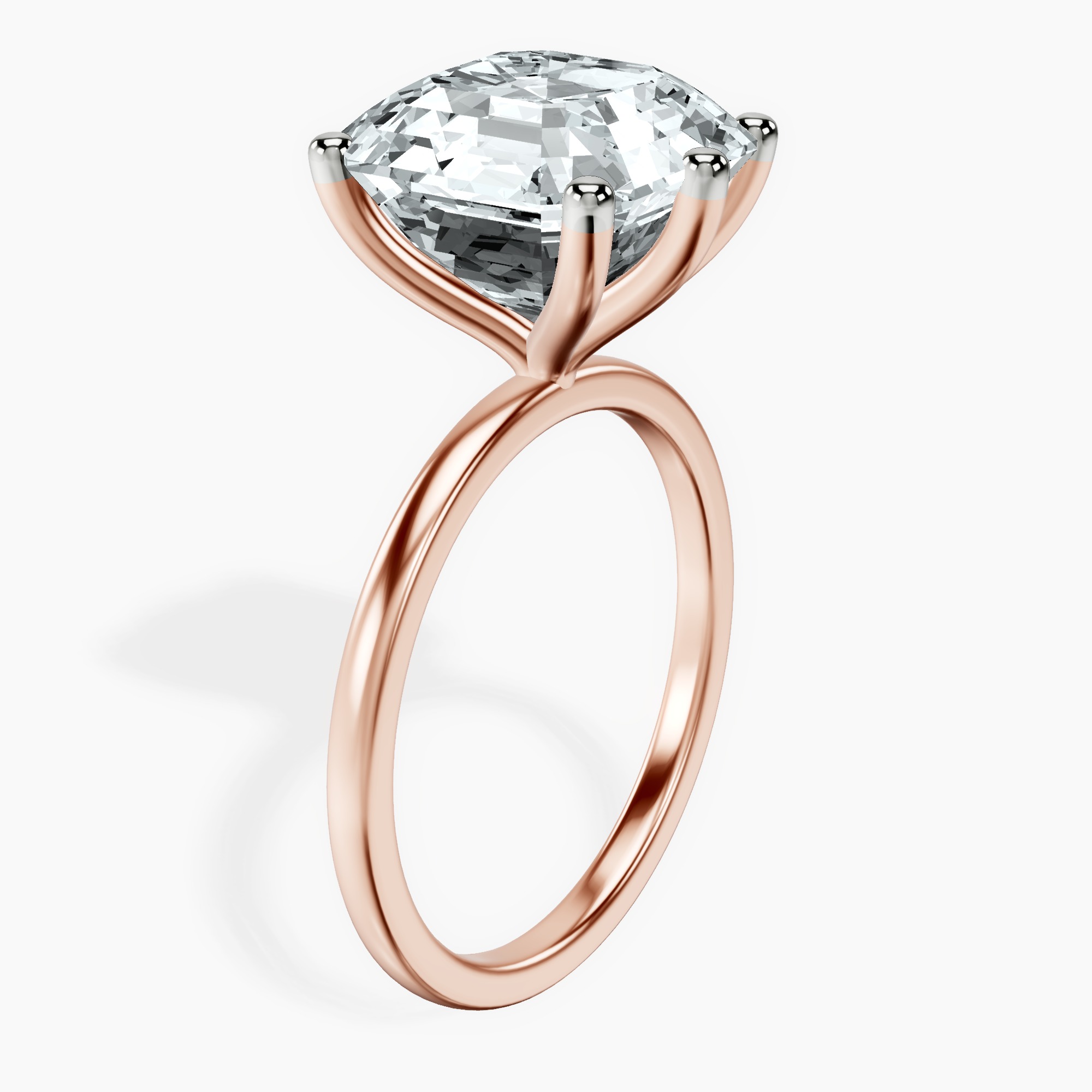 18kt Rose Gold Six Prong Solitaire 1.5mm Lab Diamond Ring standing product image one