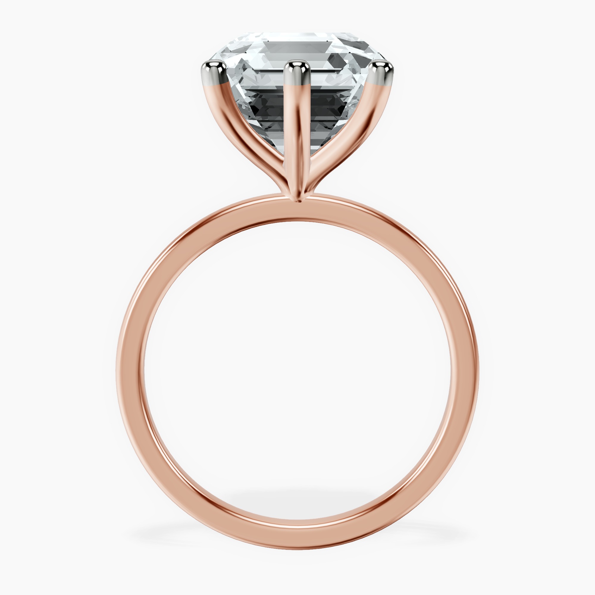 18kt Rose Gold Six Prong Solitaire 1.5mm Lab Diamond Ring side right image one