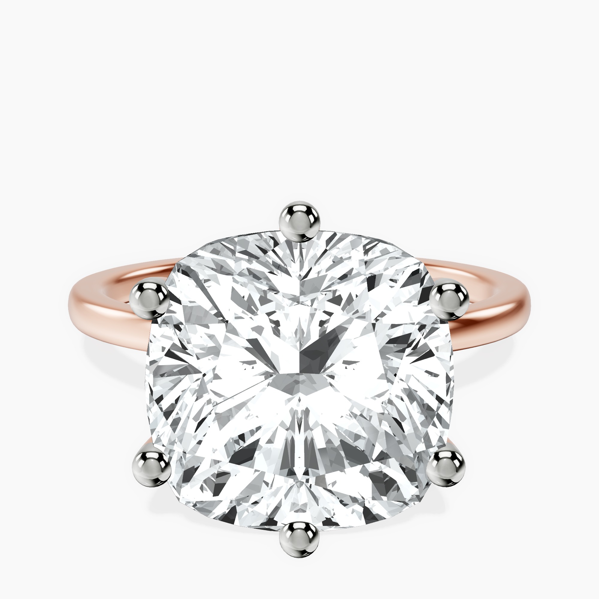 18kt Rose Gold Six Prong Solitaire 1.5mm Lab Diamond Ring front image