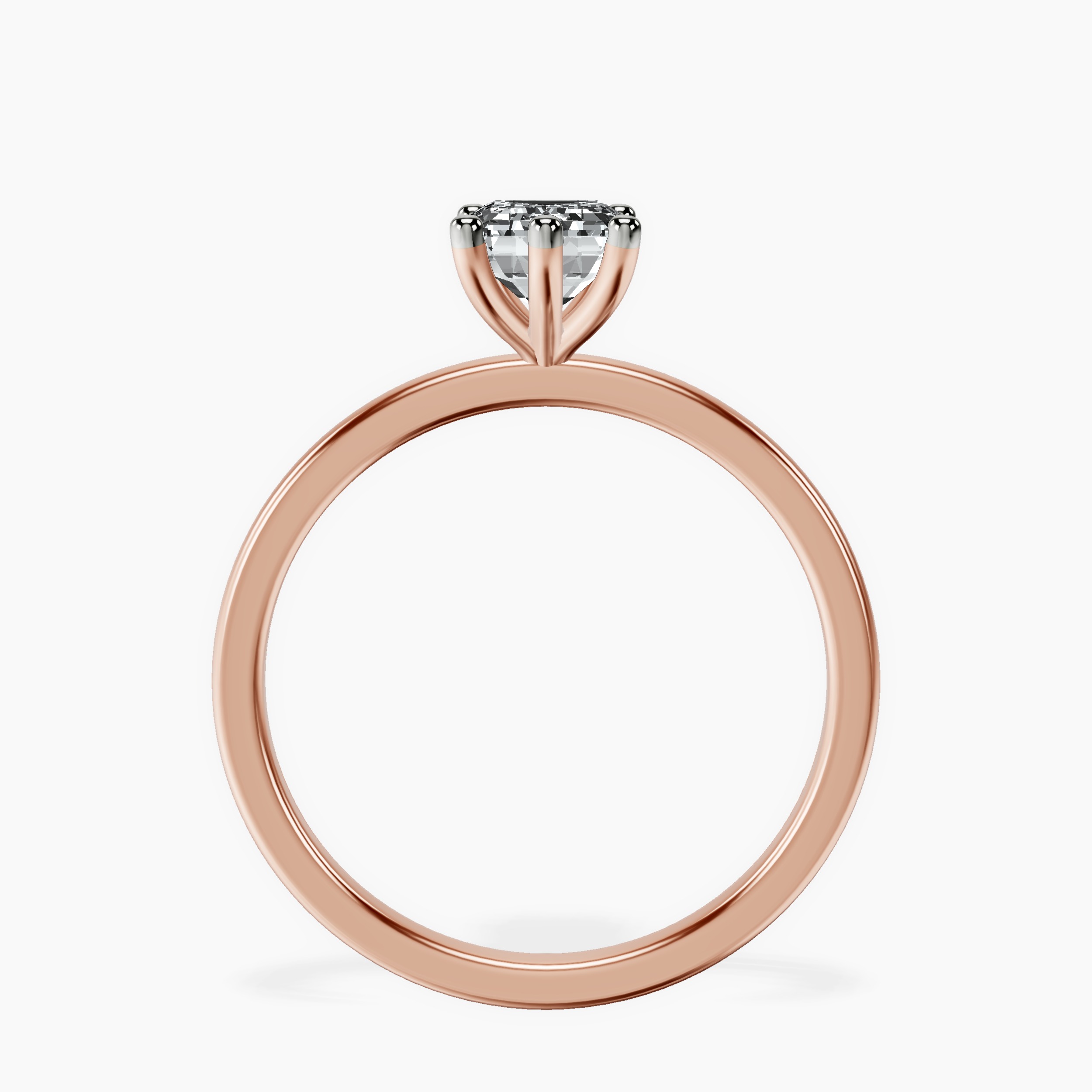 10kt Rose Gold Six Prong Solitaire 1.5mm Lab Diamond Ring side right image one