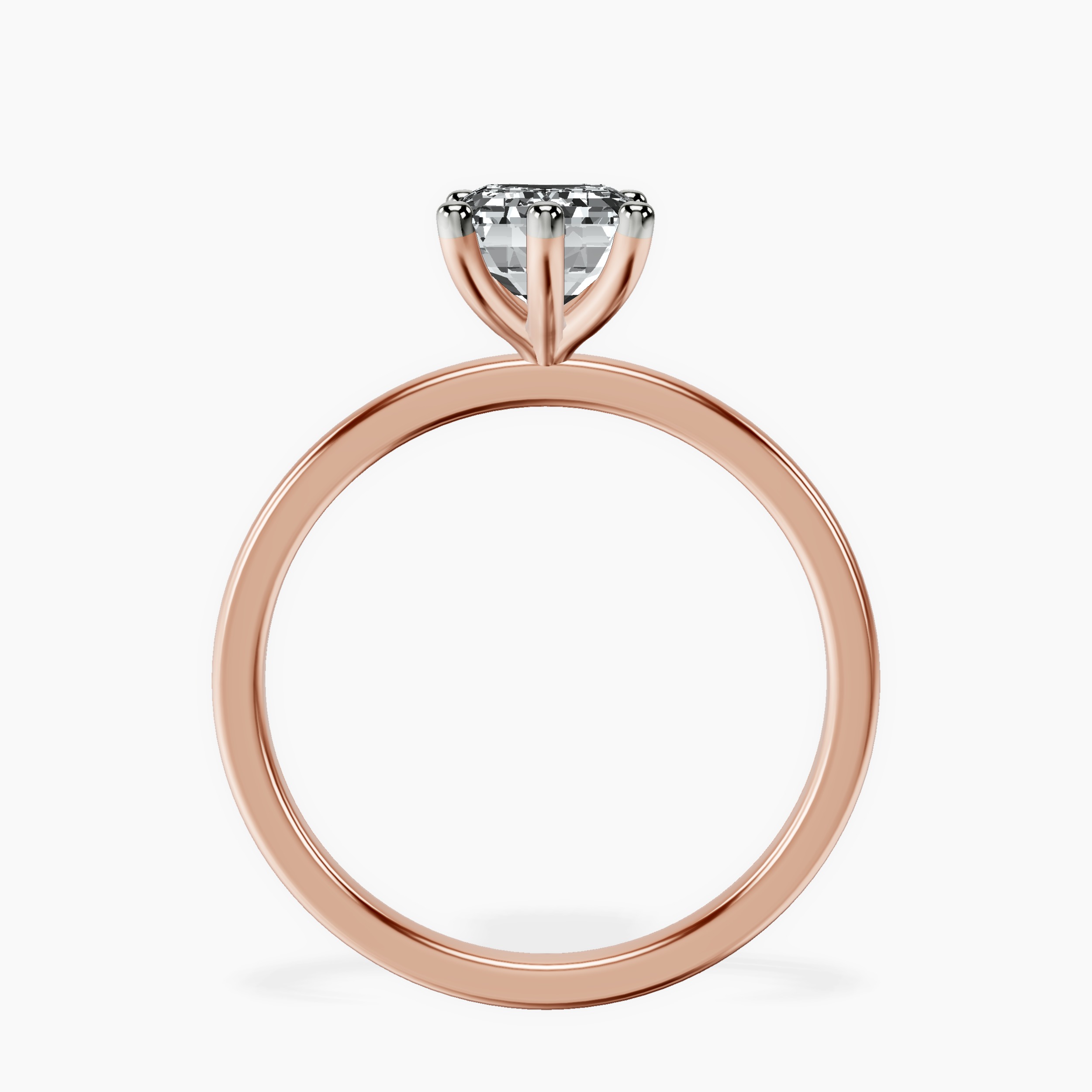 18kt Rose Gold Six Prong Solitaire 1.5mm Lab Diamond Ring side right image one