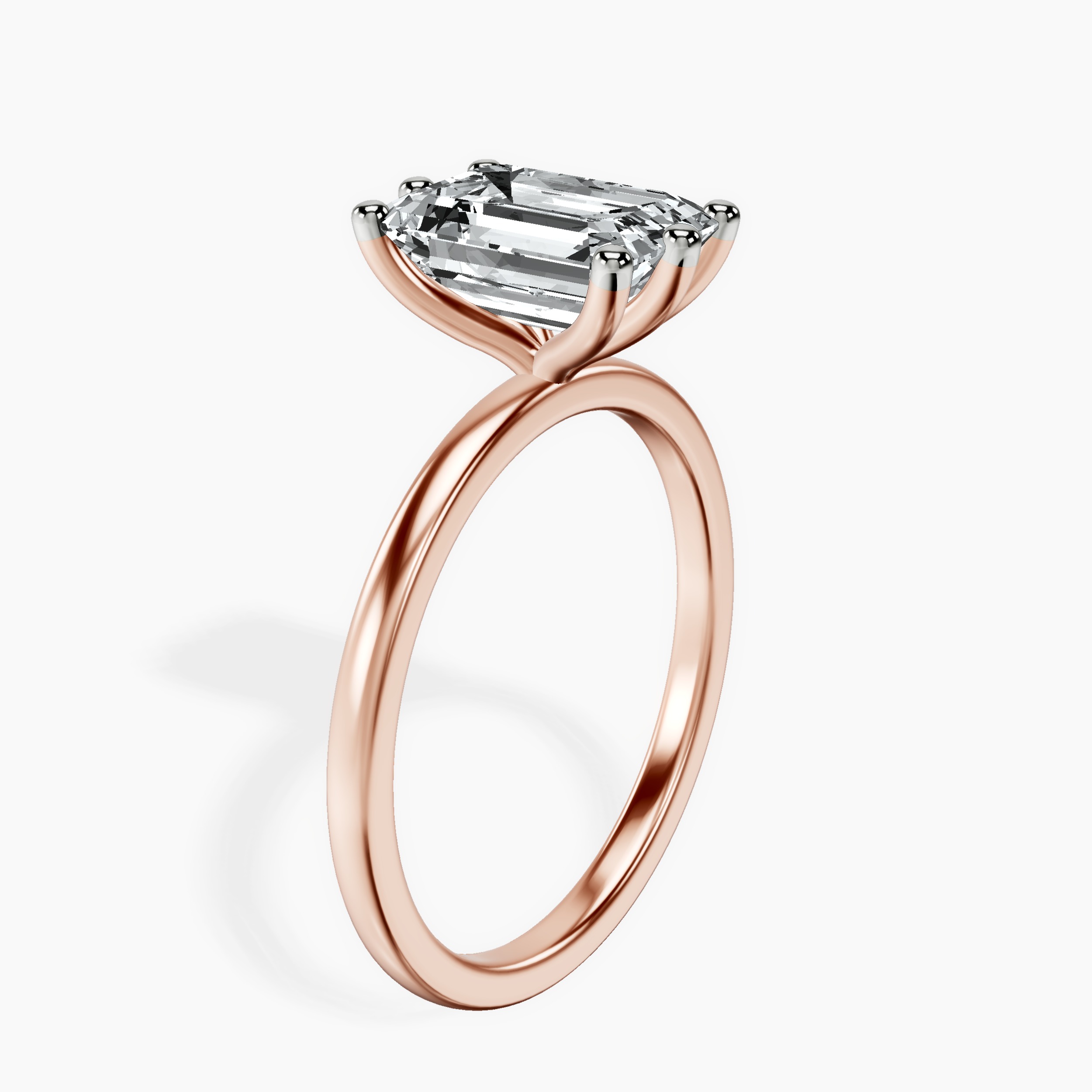 2.91 ct. emerald Six Prong Ring in 10kt rose gold standing product image one