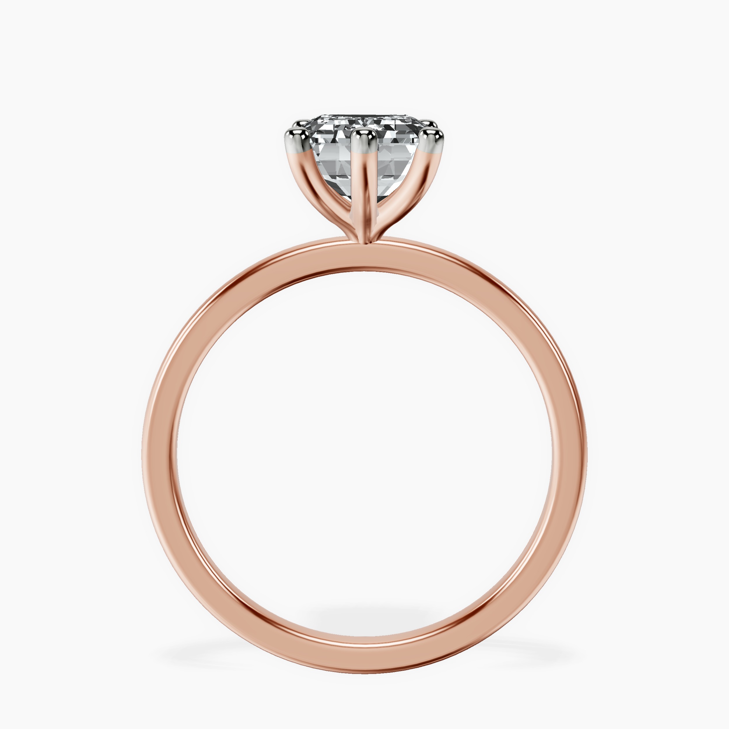 2.91 ct. emerald Six Prong Ring in 10kt rose gold side right image one
