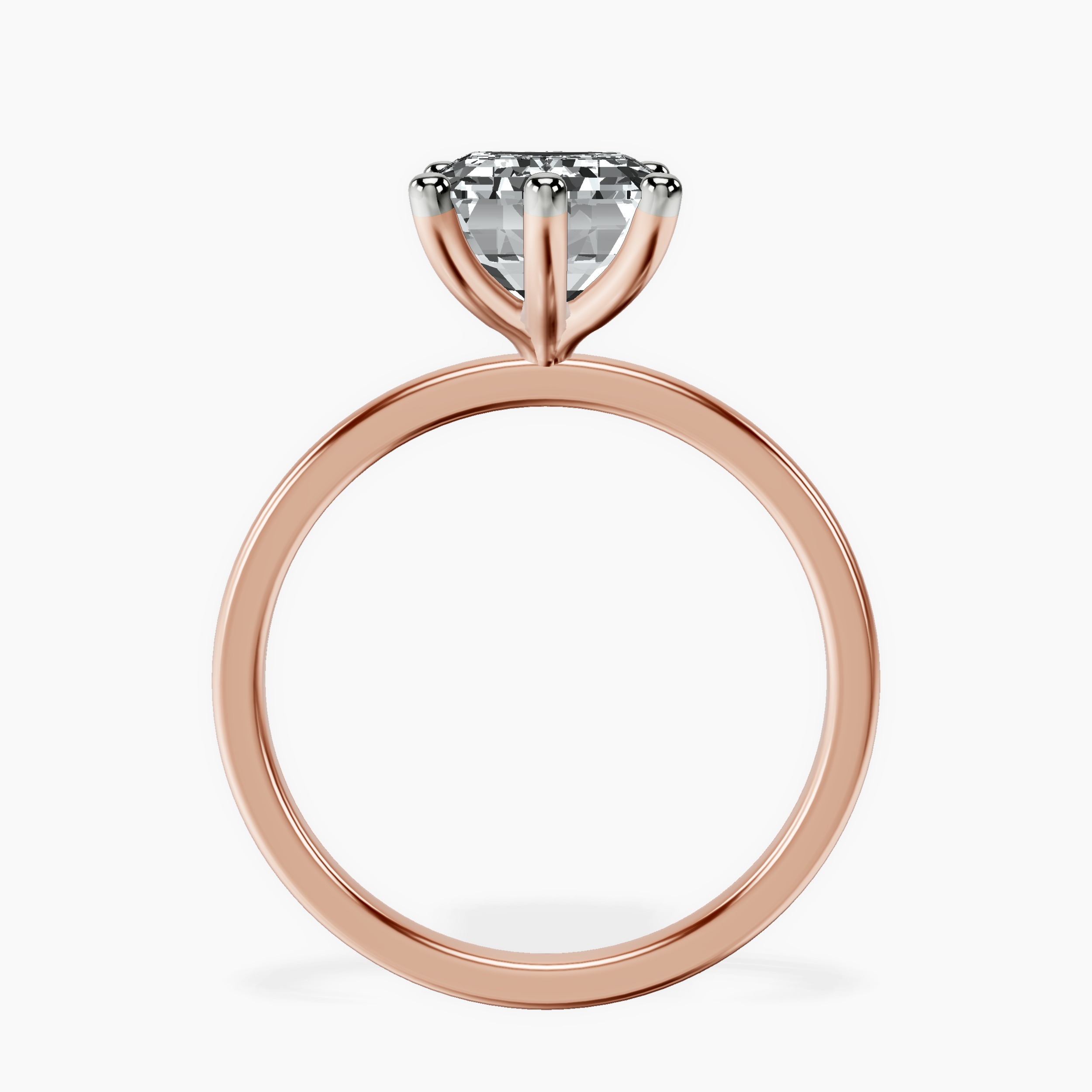 10kt Rose Gold Six Prong Solitaire 1.5mm Lab Diamond Ring side right image one