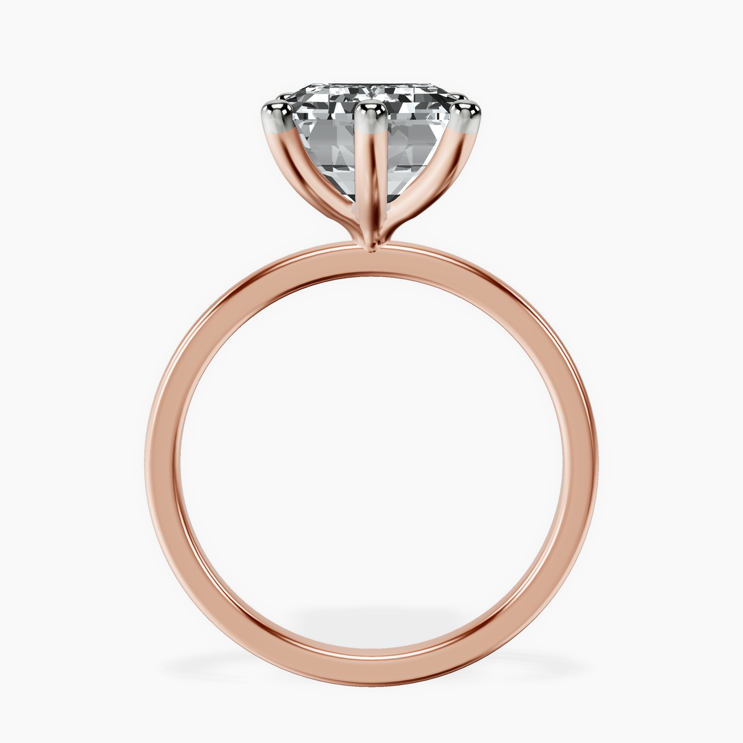 14kt Rose Gold Six Prong Solitaire 1.5mm Lab Diamond Ring side right image one