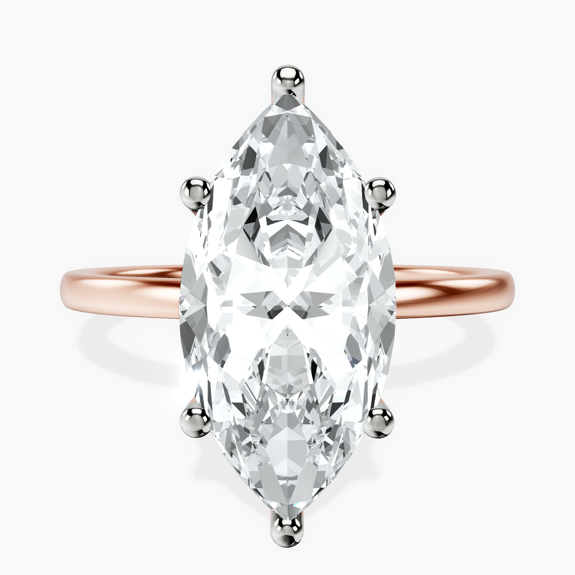 14kt Rose Gold Six Prong Solitaire 1.5mm Lab Diamond Ring front image