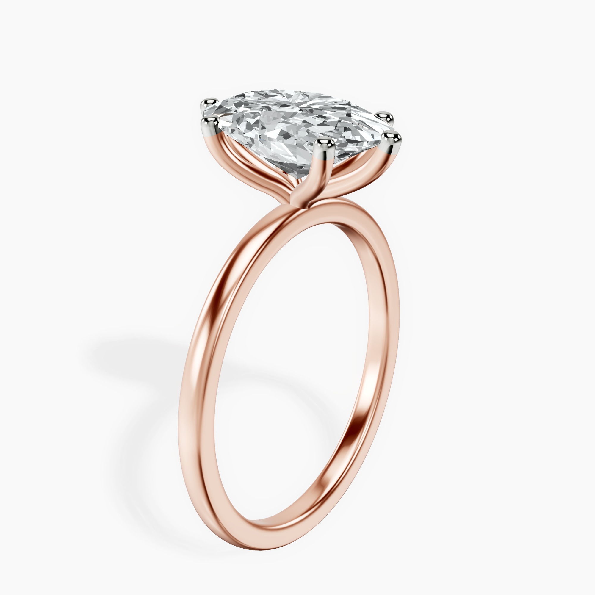 2.40 ct. oval Six Prong Ring in 14kt rose gold standing product image one