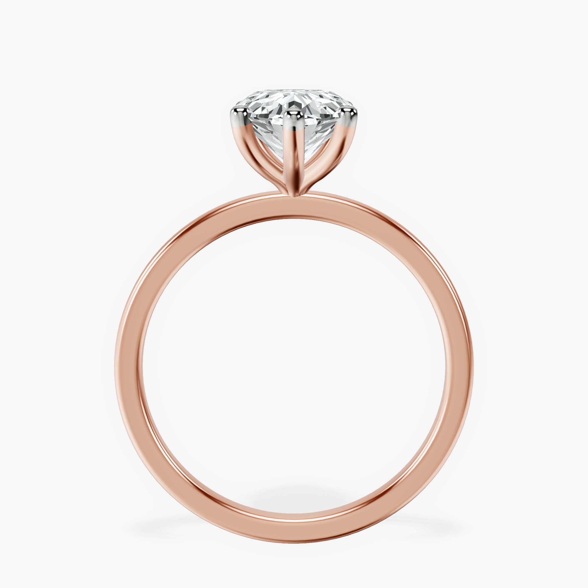 2.40 ct. oval Six Prong Ring in 14kt rose gold side right image one