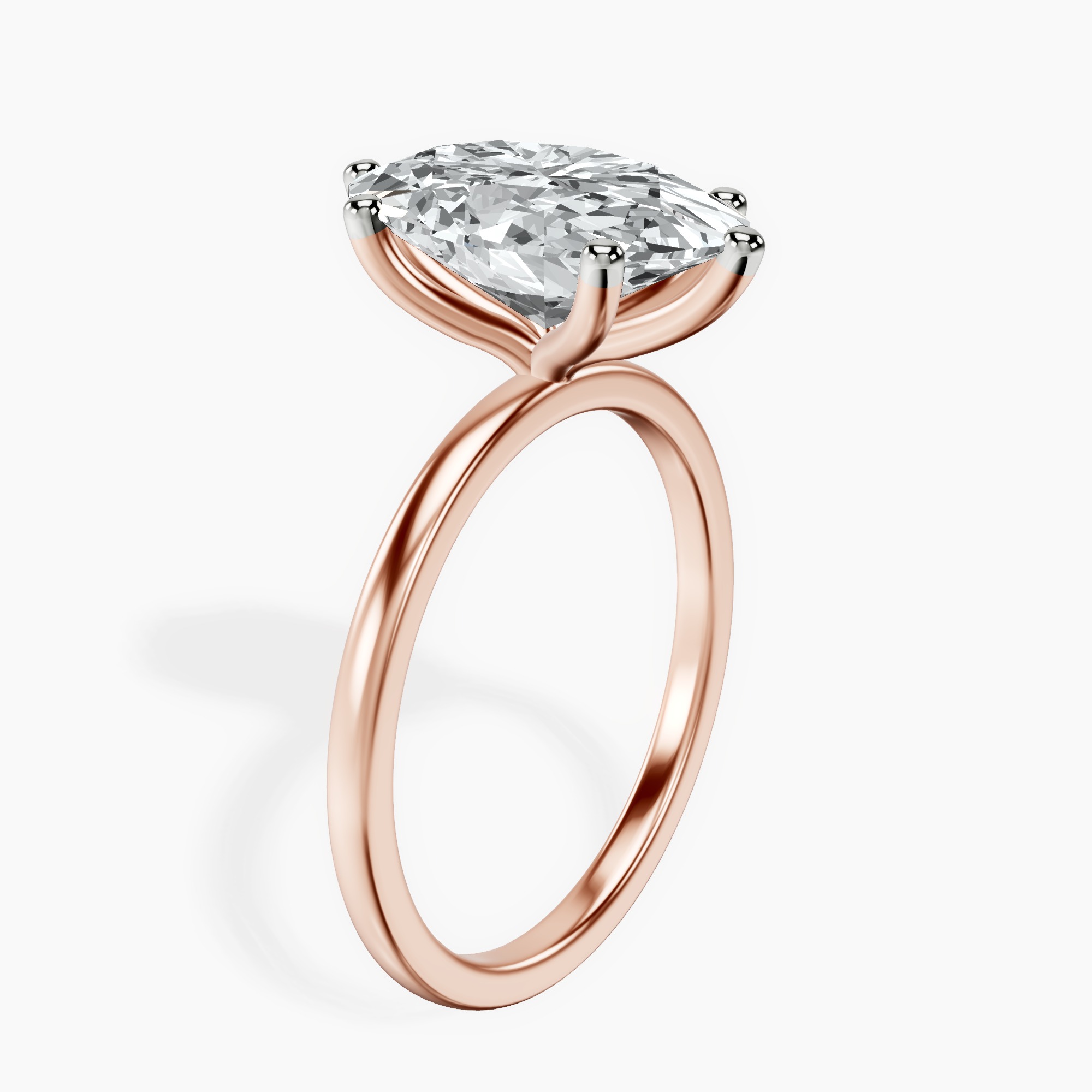 10kt Rose Gold Six Prong Solitaire 1.5mm Lab Diamond Ring standing product image one