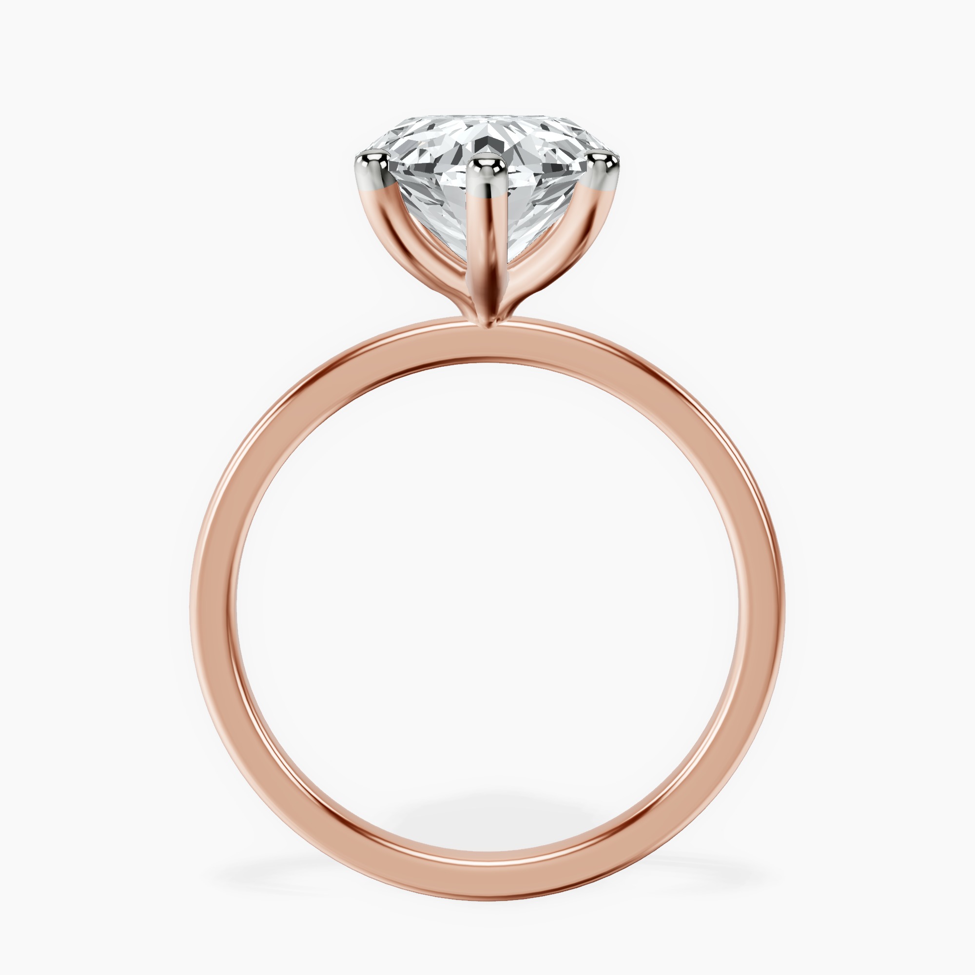 14kt Rose Gold Six Prong Solitaire 1.5mm Lab Diamond Ring side right image one