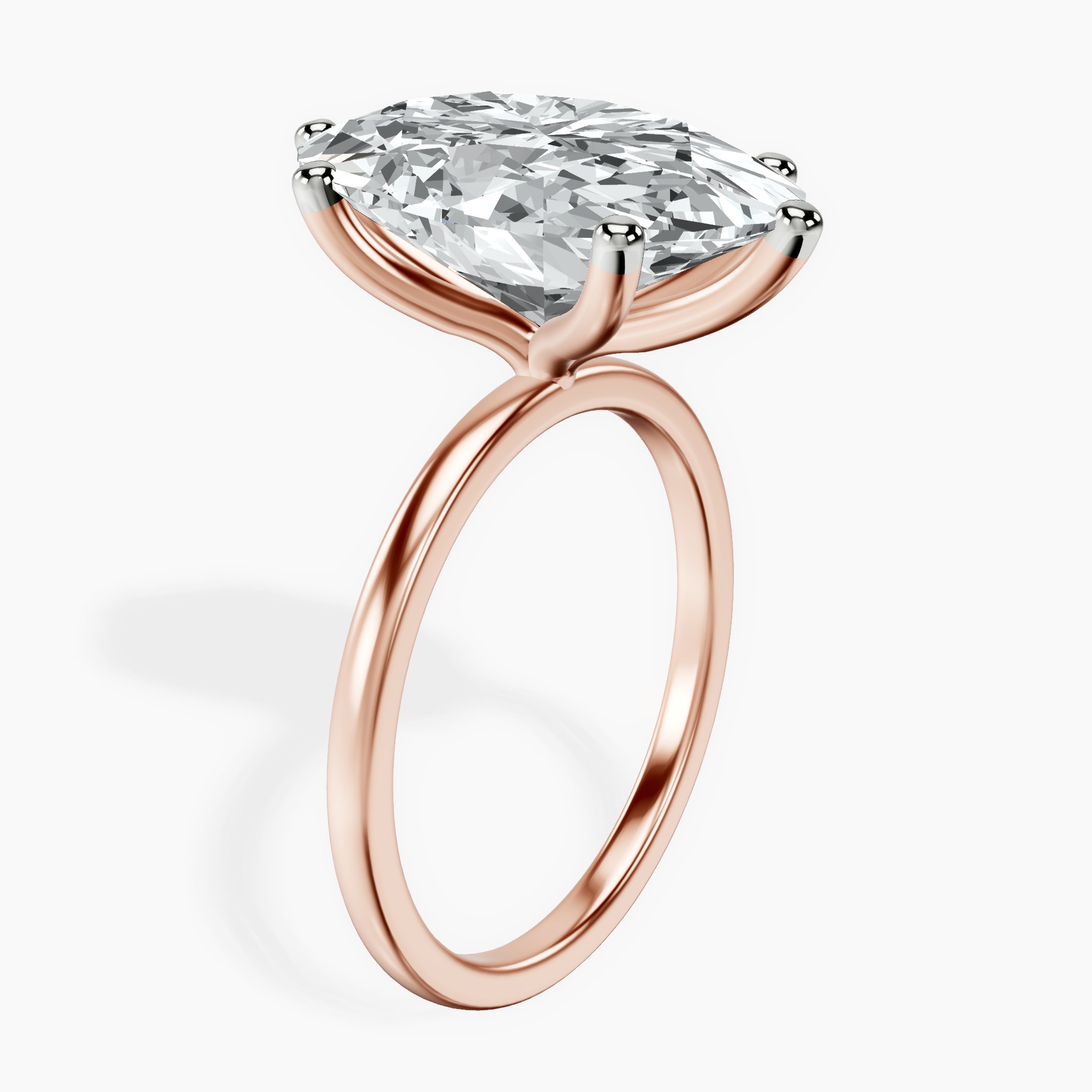18kt Rose Gold Six Prong Solitaire 1.5mm Lab Diamond Ring standing product image one