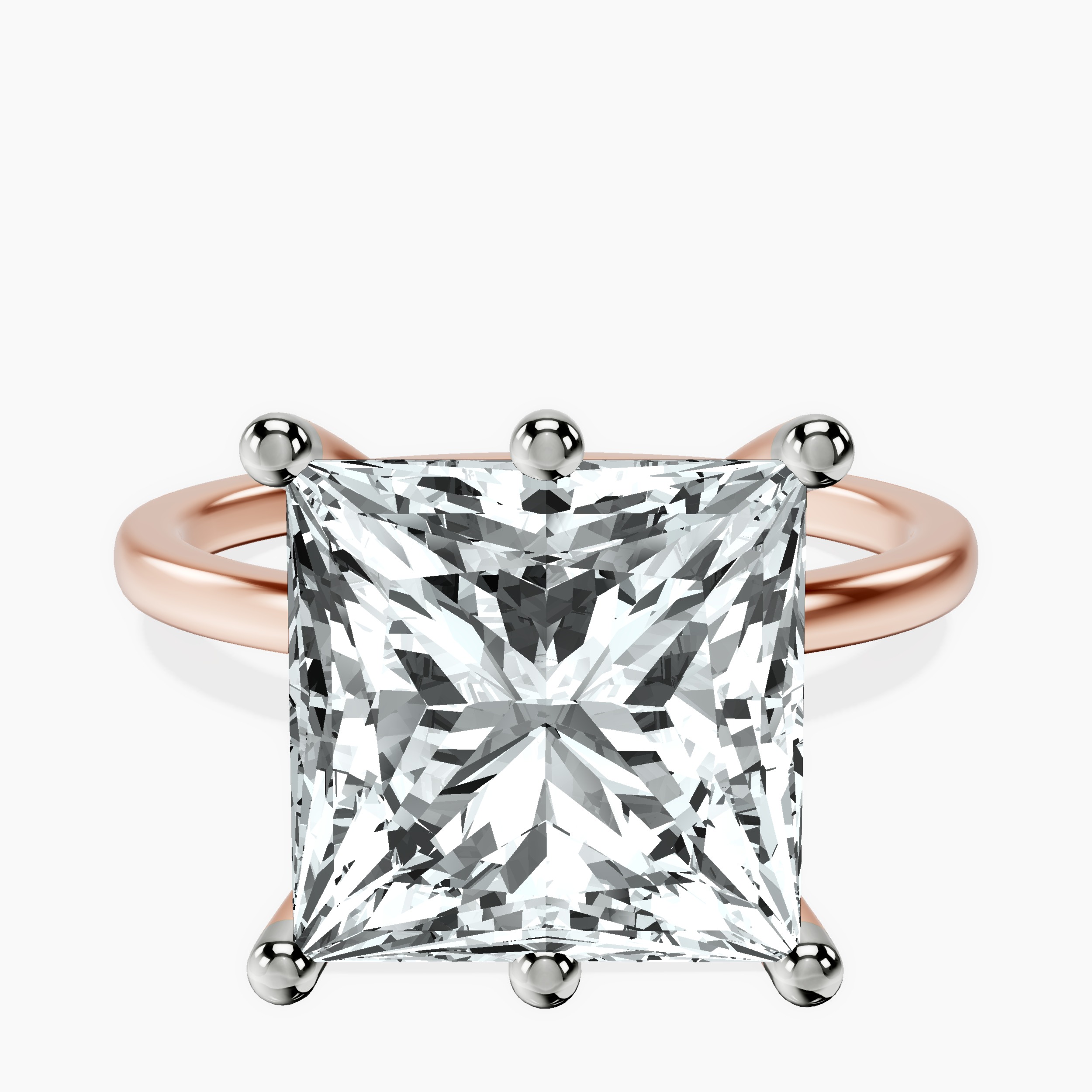 14kt Rose Gold Six Prong Solitaire 1.5mm Lab Diamond Ring front image