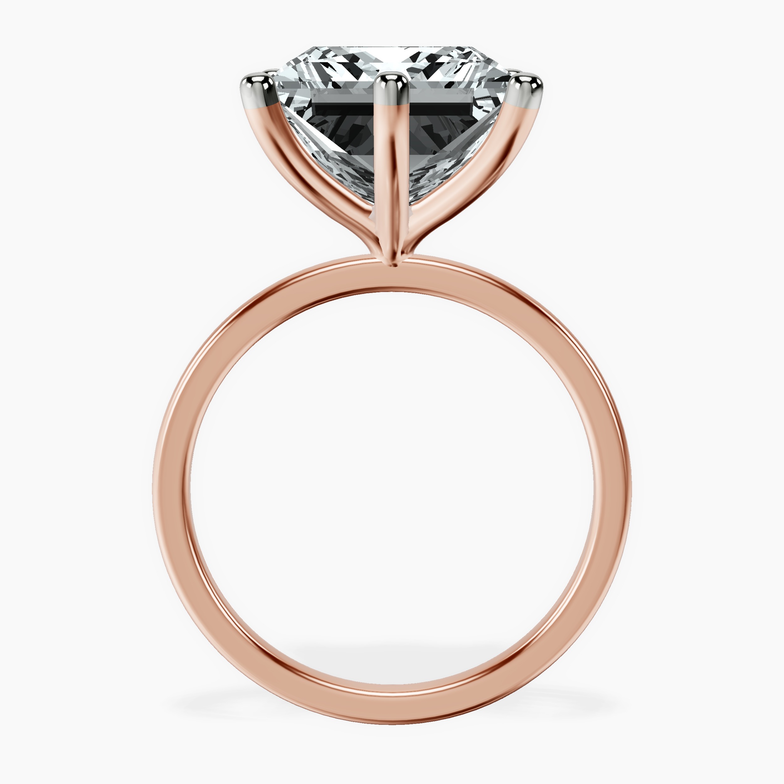 14kt Rose Gold Six Prong Solitaire 1.5mm Lab Diamond Ring side right image one