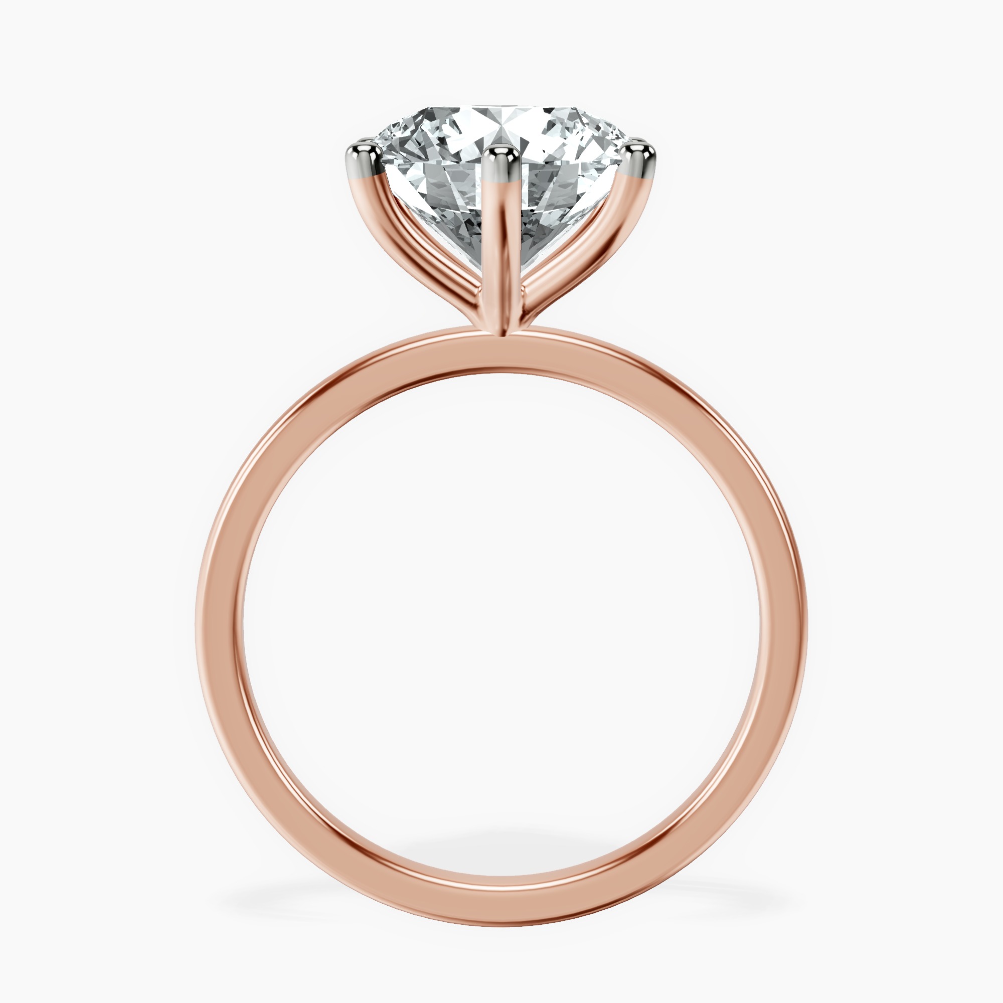 14kt Rose Gold Six Prong Solitaire 1.5mm Lab Diamond Ring side right image one