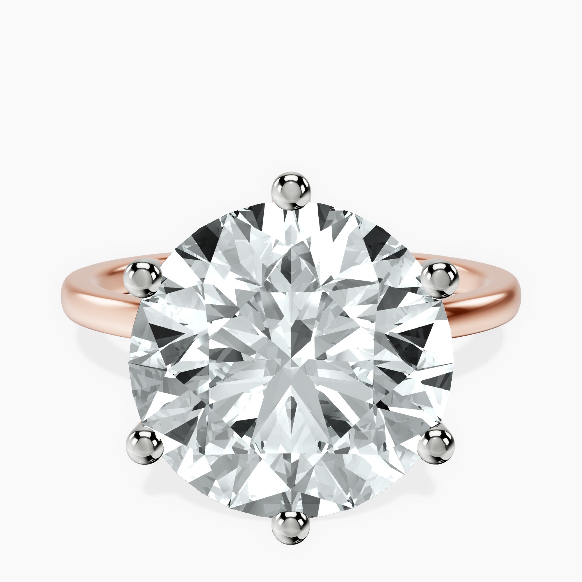 18kt Rose Gold Six Prong Solitaire 1.5mm Lab Diamond Ring front image