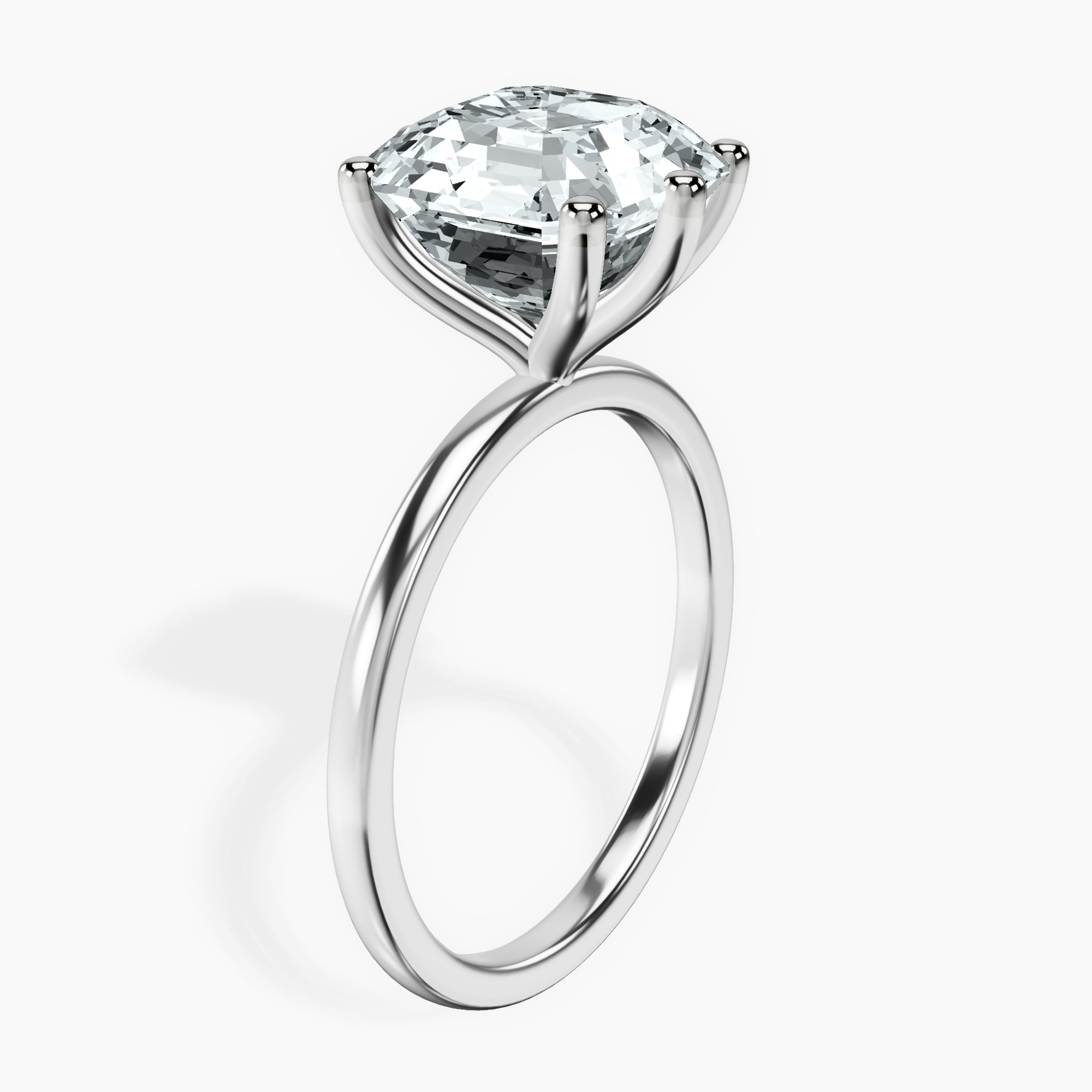 Platinum Six Prong Solitaire 1.5mm Lab Diamond Ring standing product image one