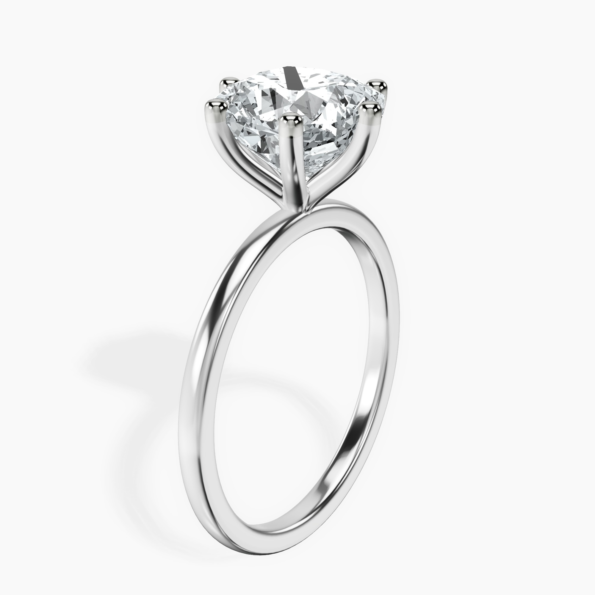 Platinum Six Prong Solitaire 1.5mm Lab Diamond Ring standing product image one