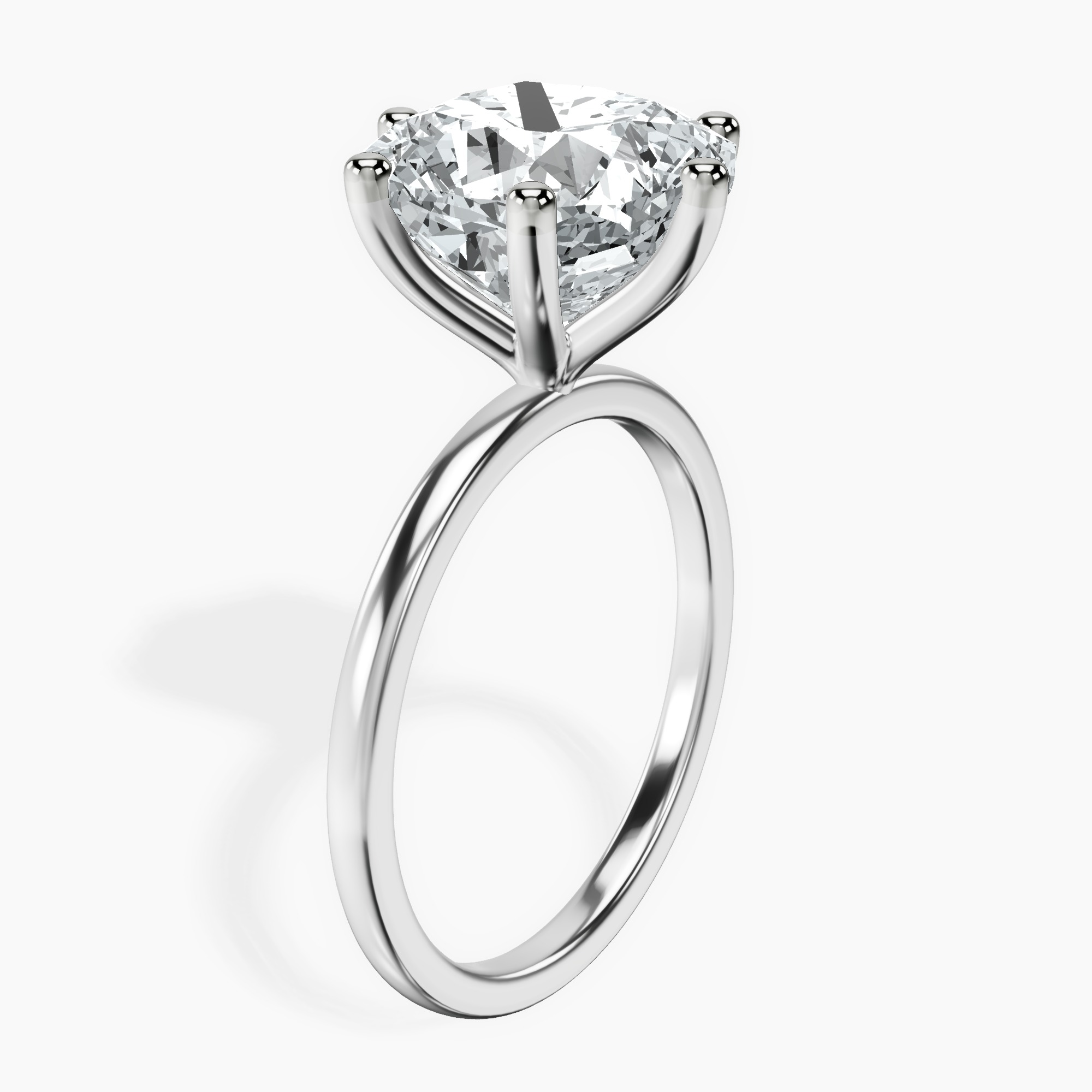 Platinum Six Prong Solitaire 1.5mm Lab Diamond Ring standing product image one