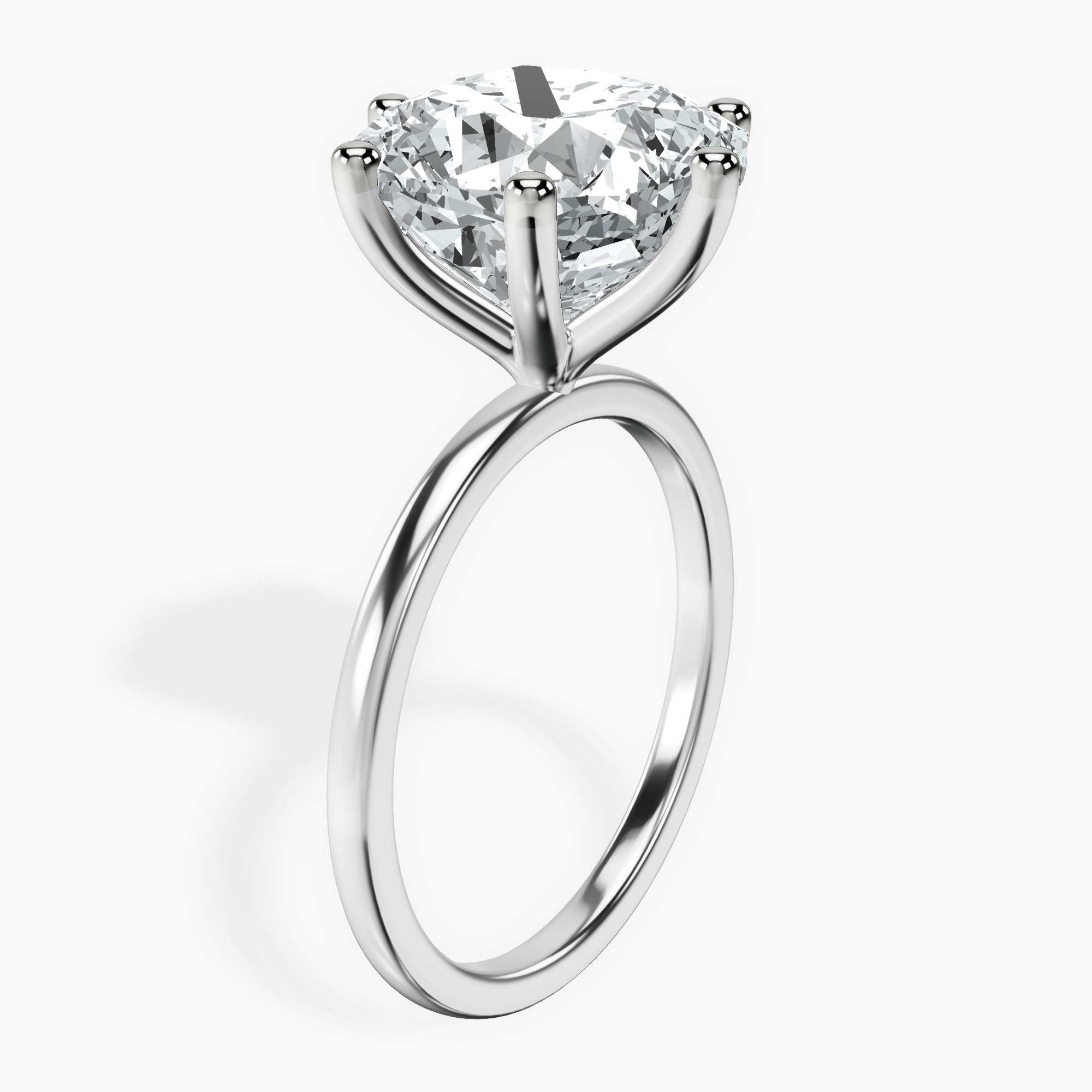 Platinum Six Prong Solitaire 1.5mm Lab Diamond Ring standing product image one