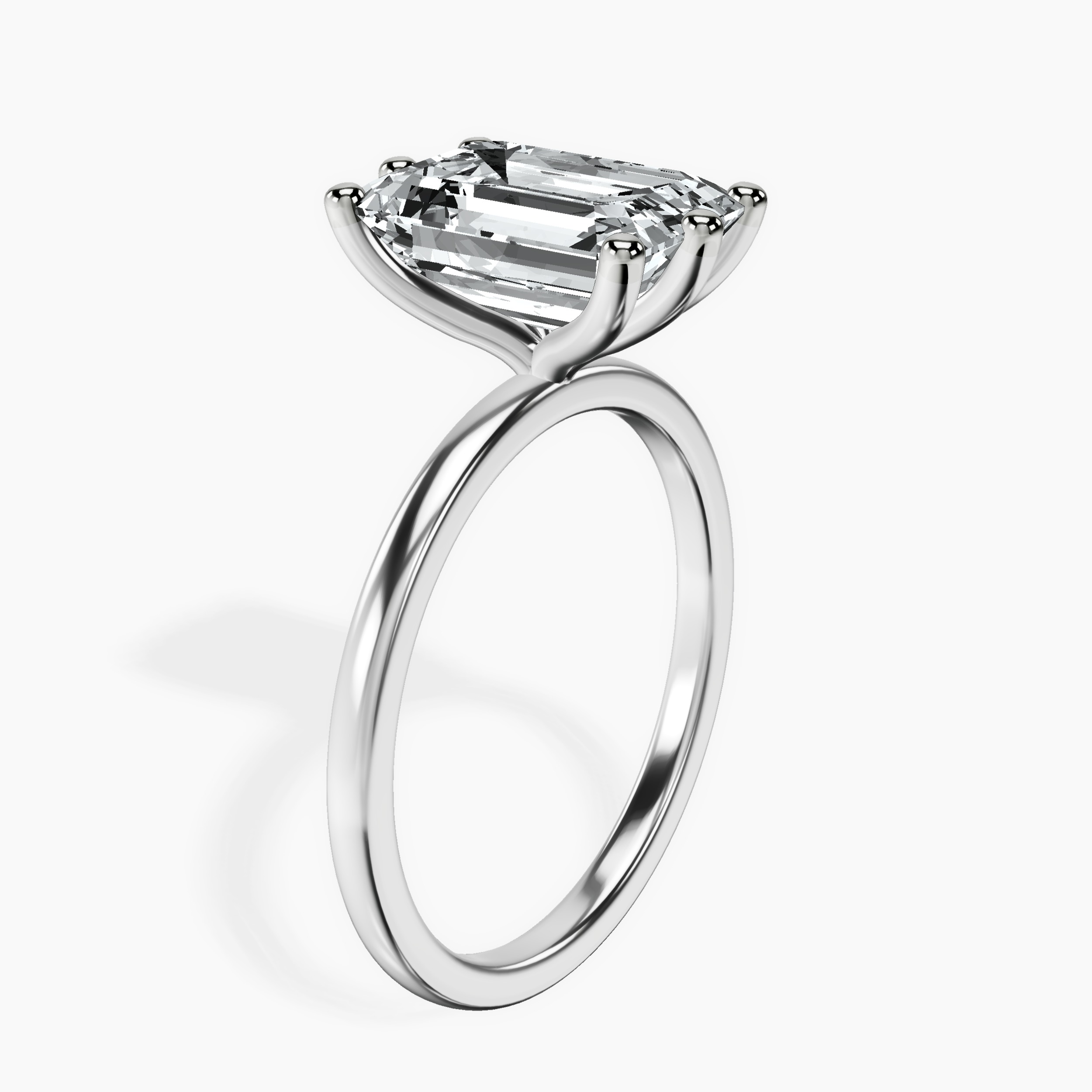 18kt White Gold Six Prong Solitaire 1.5mm Lab Diamond Ring standing product image one