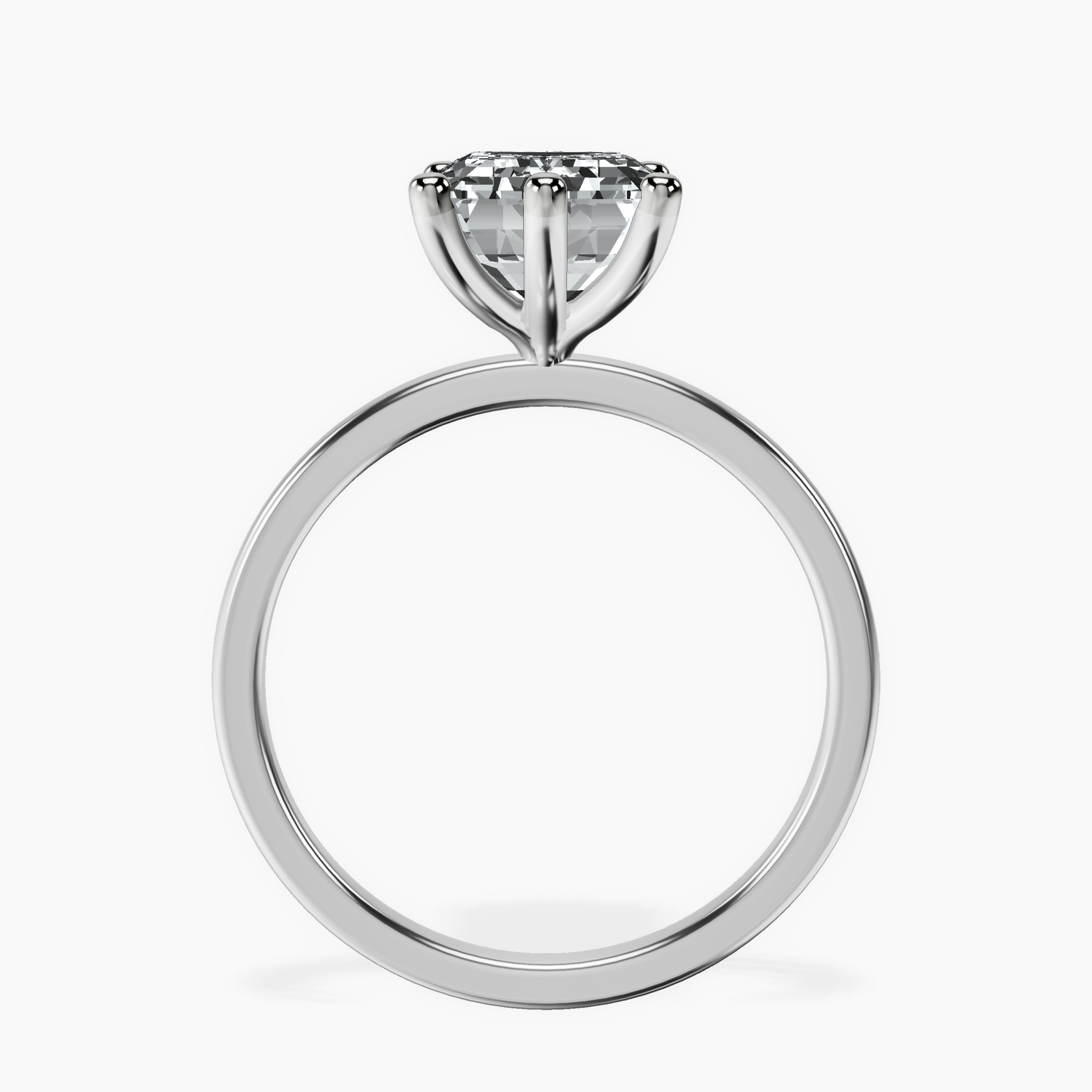 18kt White Gold Six Prong Solitaire 1.5mm Lab Diamond Ring side right image one