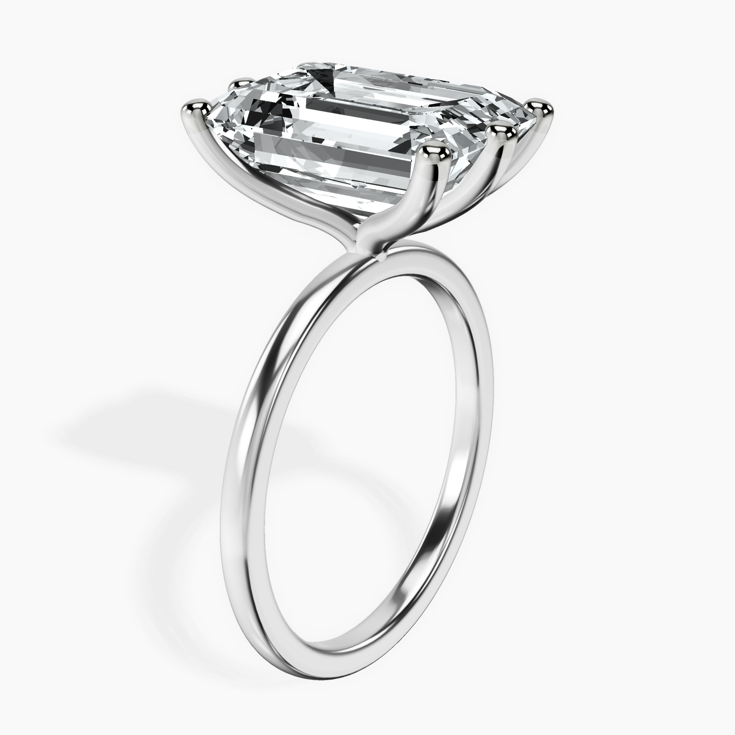 18kt White Gold Six Prong Solitaire 1.5mm Lab Diamond Ring standing product image one