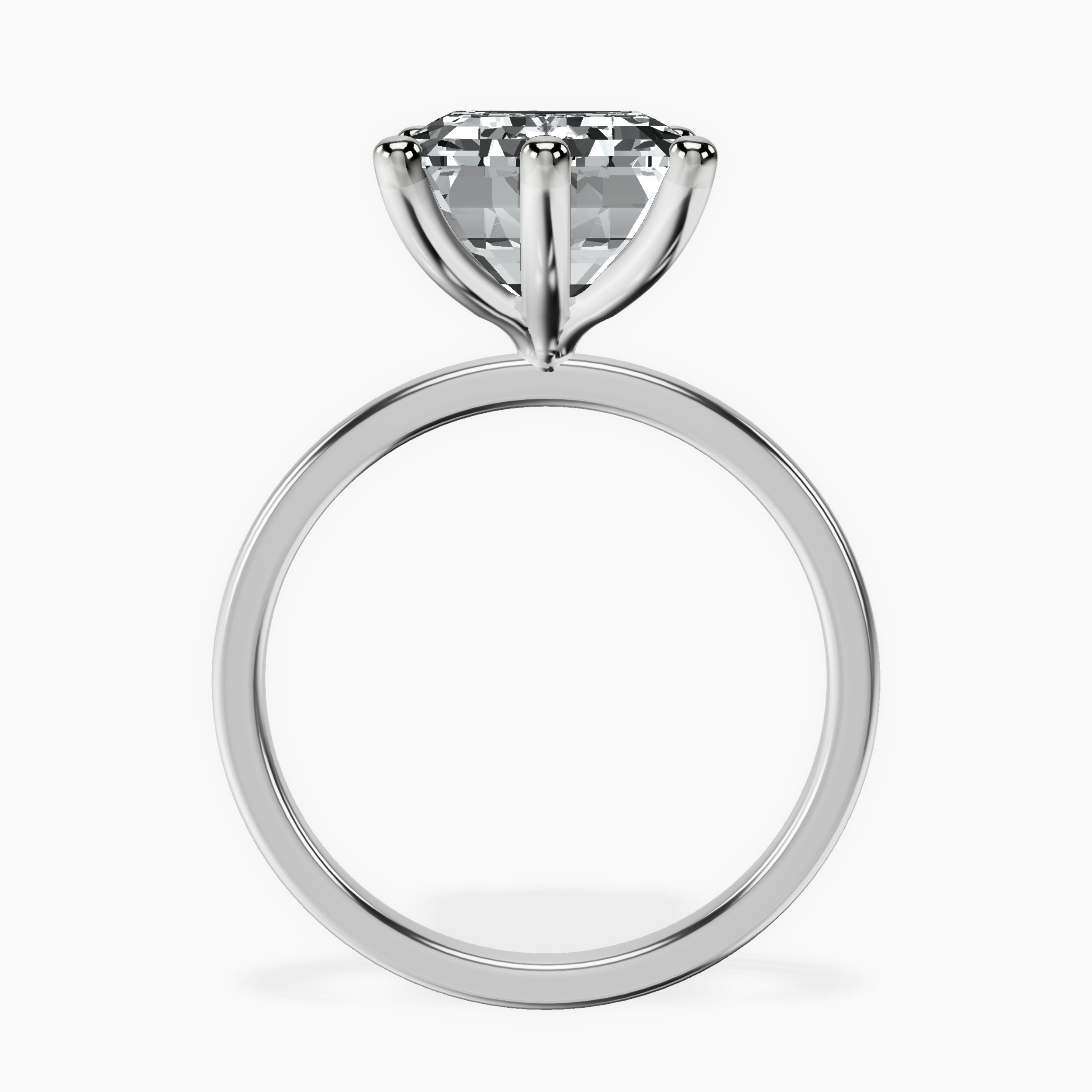 18kt White Gold Six Prong Solitaire 1.5mm Lab Diamond Ring side right image one