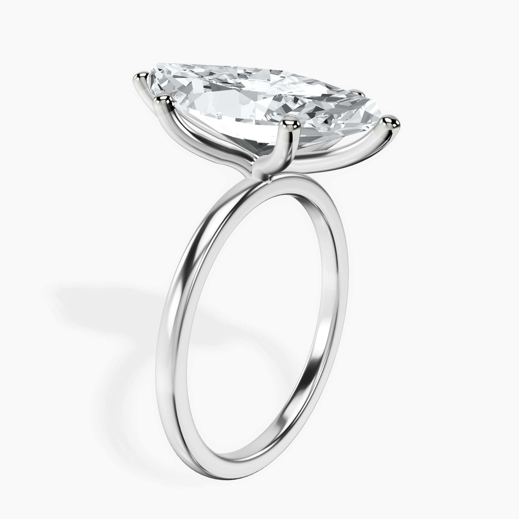 Platinum Six Prong Solitaire 1.5mm Lab Diamond Ring standing product image one