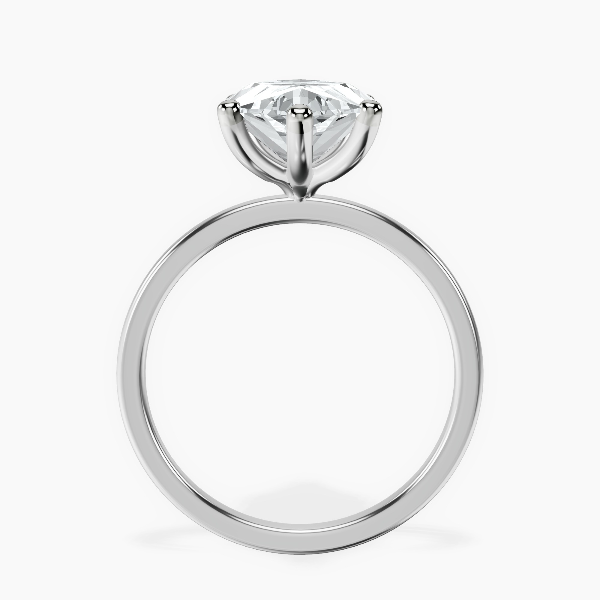 Platinum Six Prong Solitaire 1.5mm Lab Diamond Ring side right image one