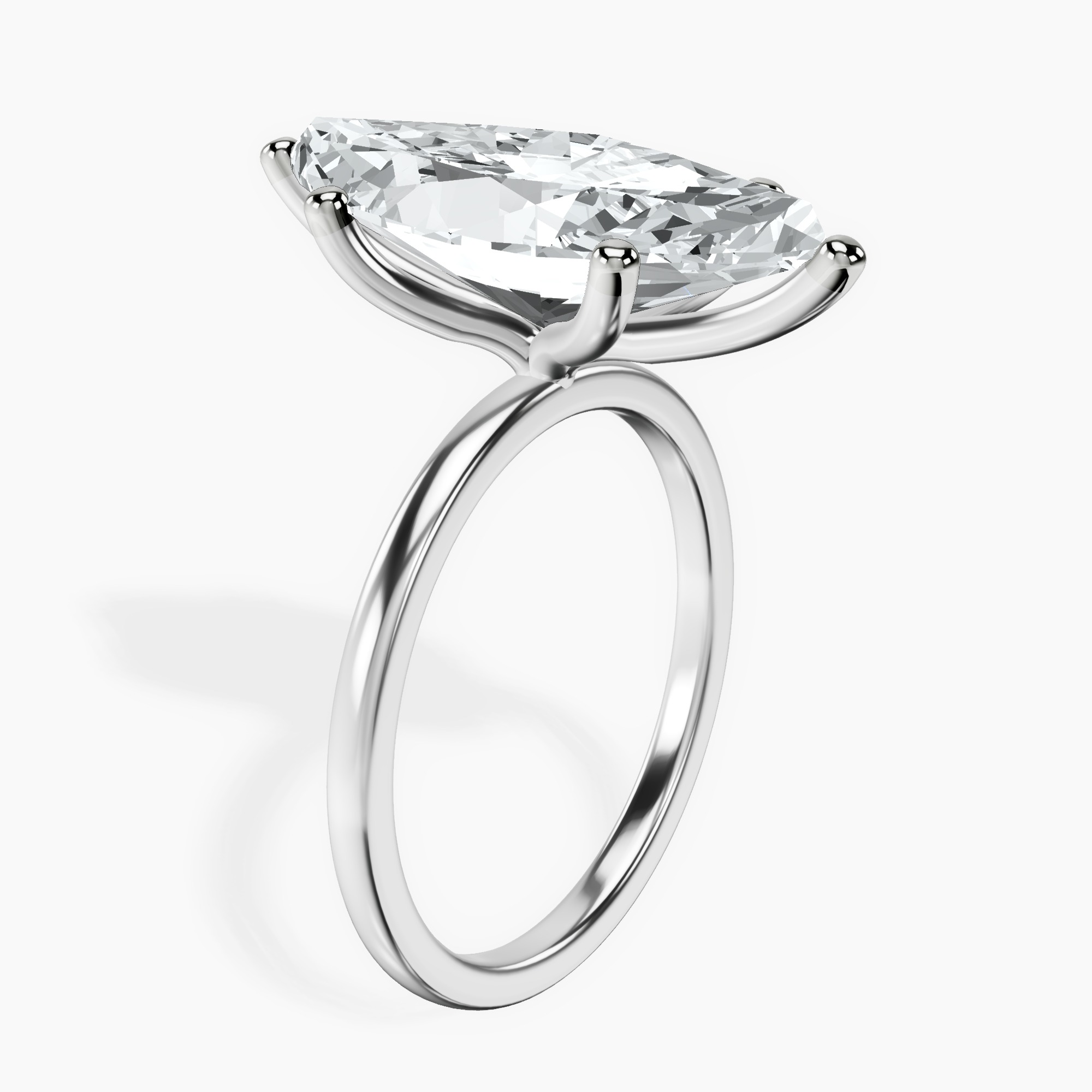 Platinum Six Prong Solitaire 1.5mm Lab Diamond Ring standing product image one