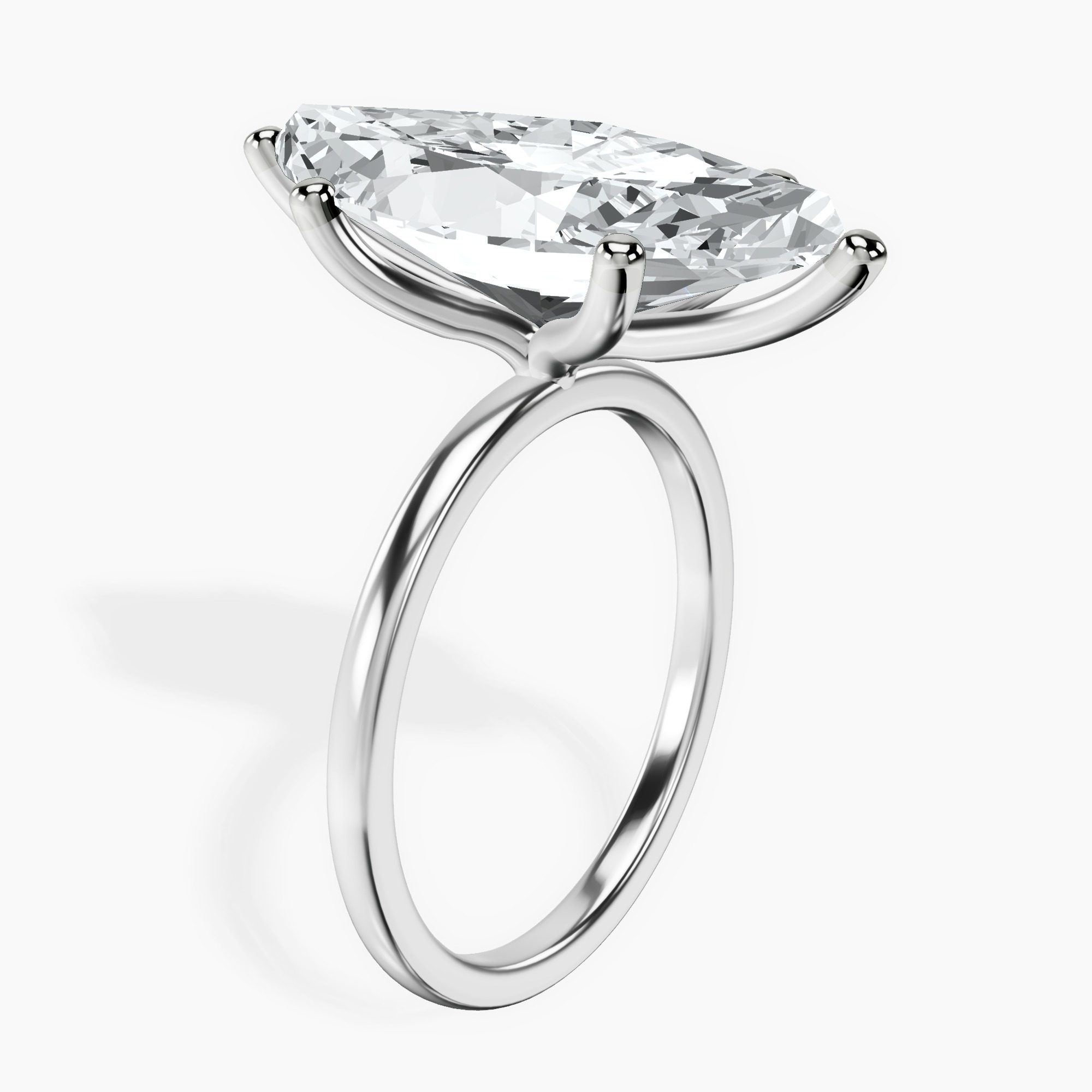 Platinum Six Prong Solitaire 1.5mm Lab Diamond Ring standing product image one