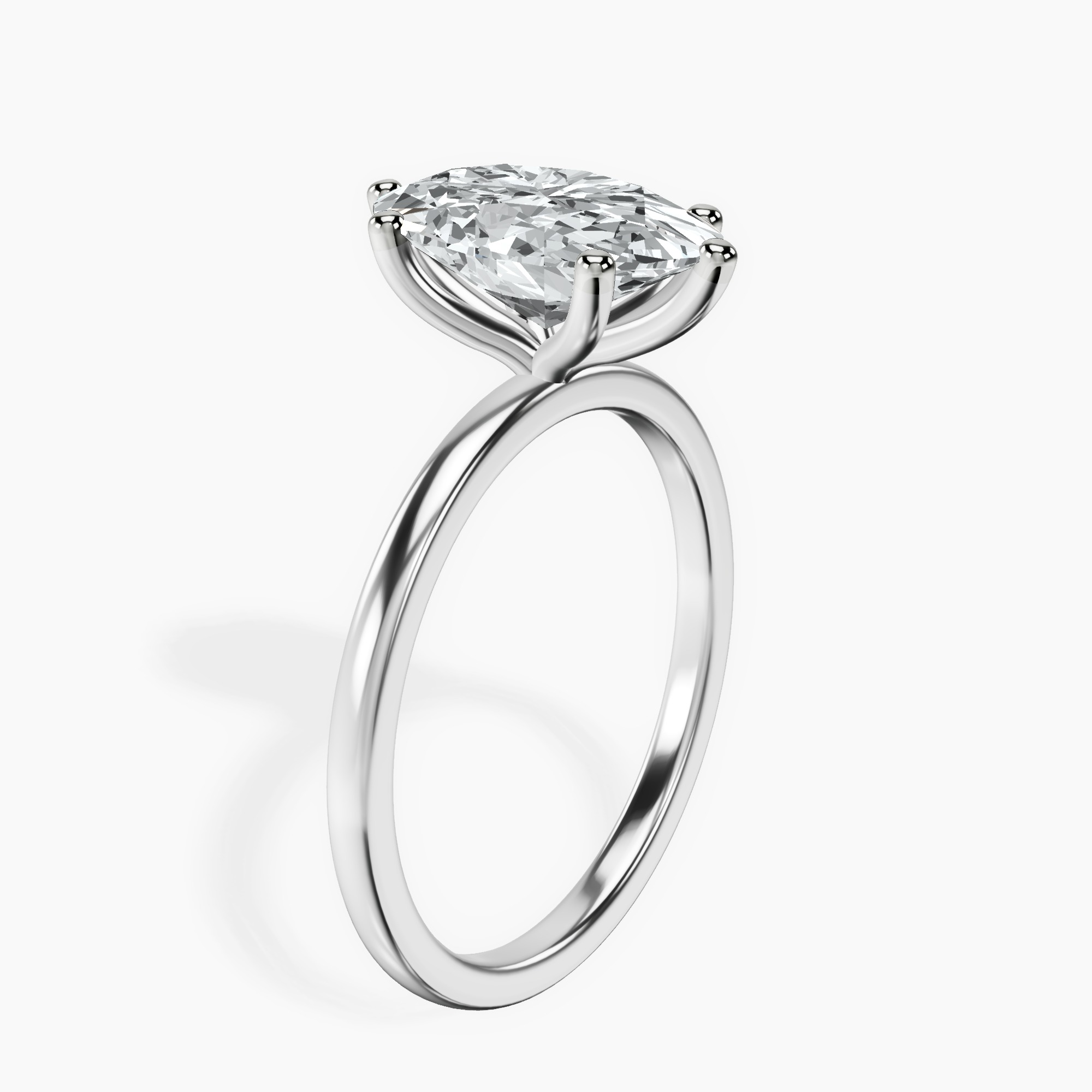 2.40 ct. oval Six Prong Ring in 18kt white gold standing product image one