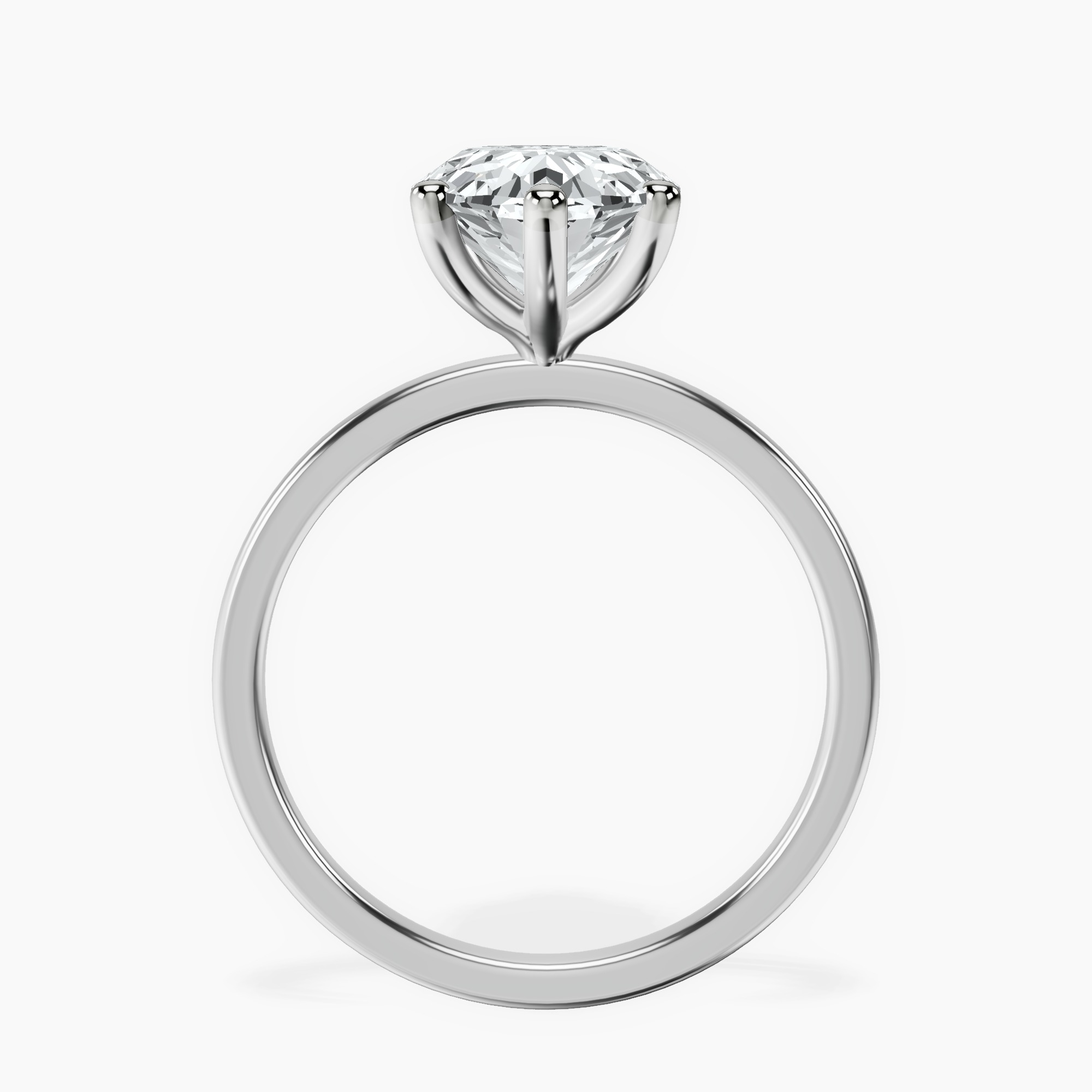 Platinum Six Prong Solitaire 1.5mm Lab Diamond Ring side right image one