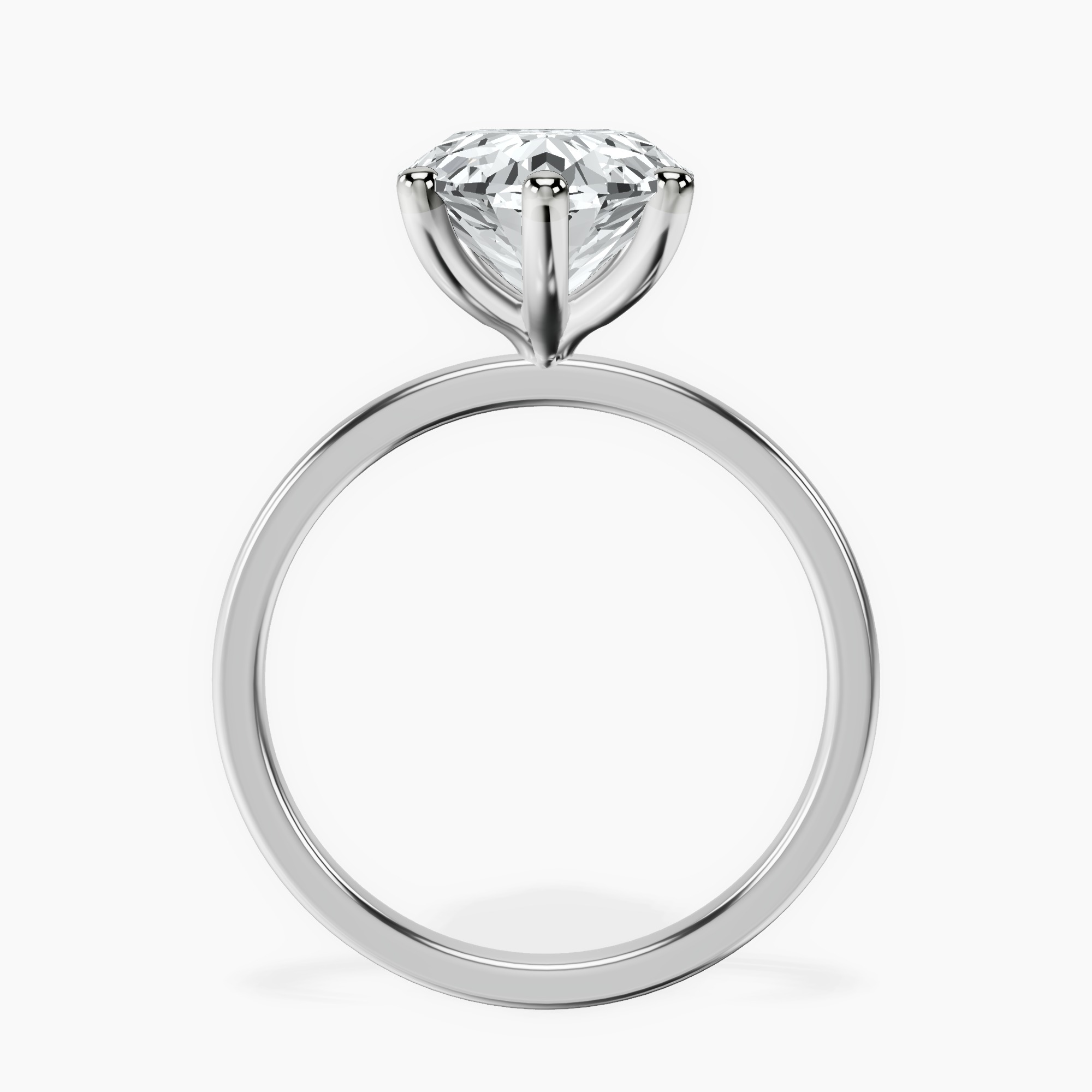 Platinum Six Prong Solitaire 1.5mm Lab Diamond Ring side right image one