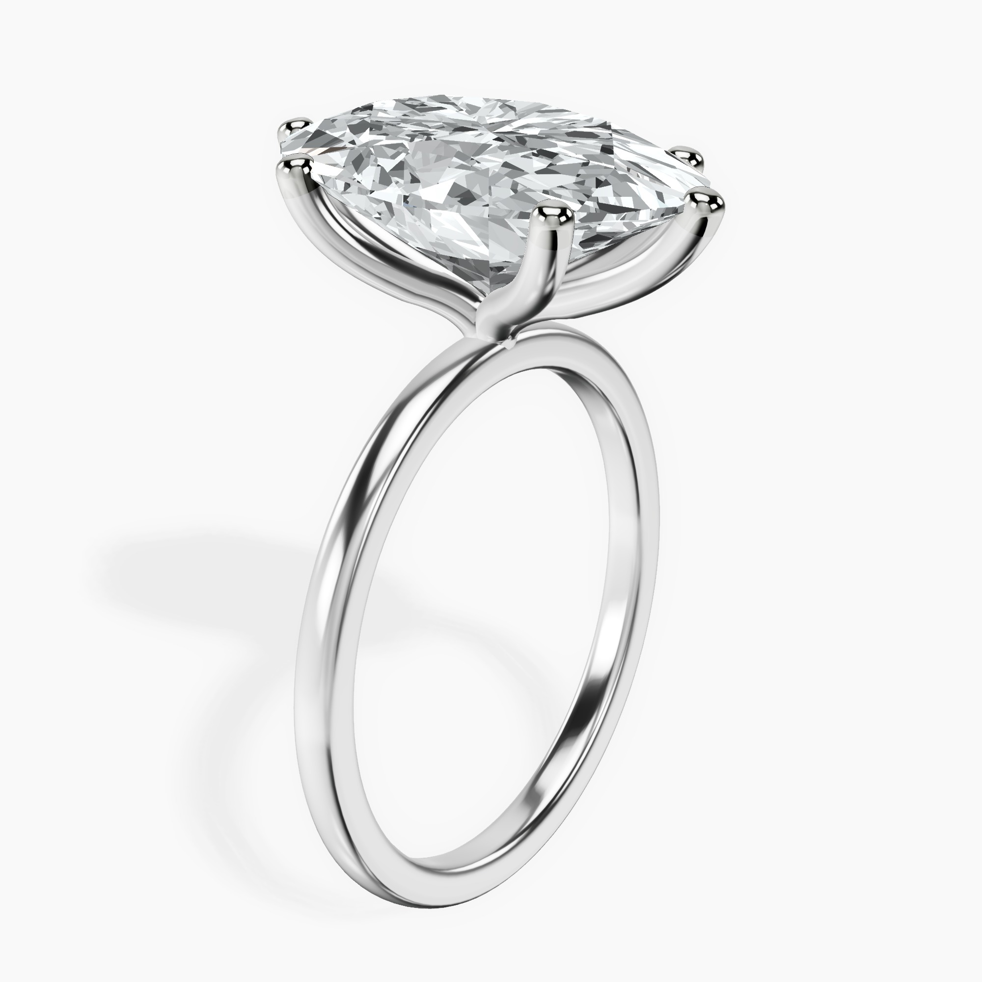 Platinum Six Prong Solitaire 1.5mm Lab Diamond Ring standing product image one